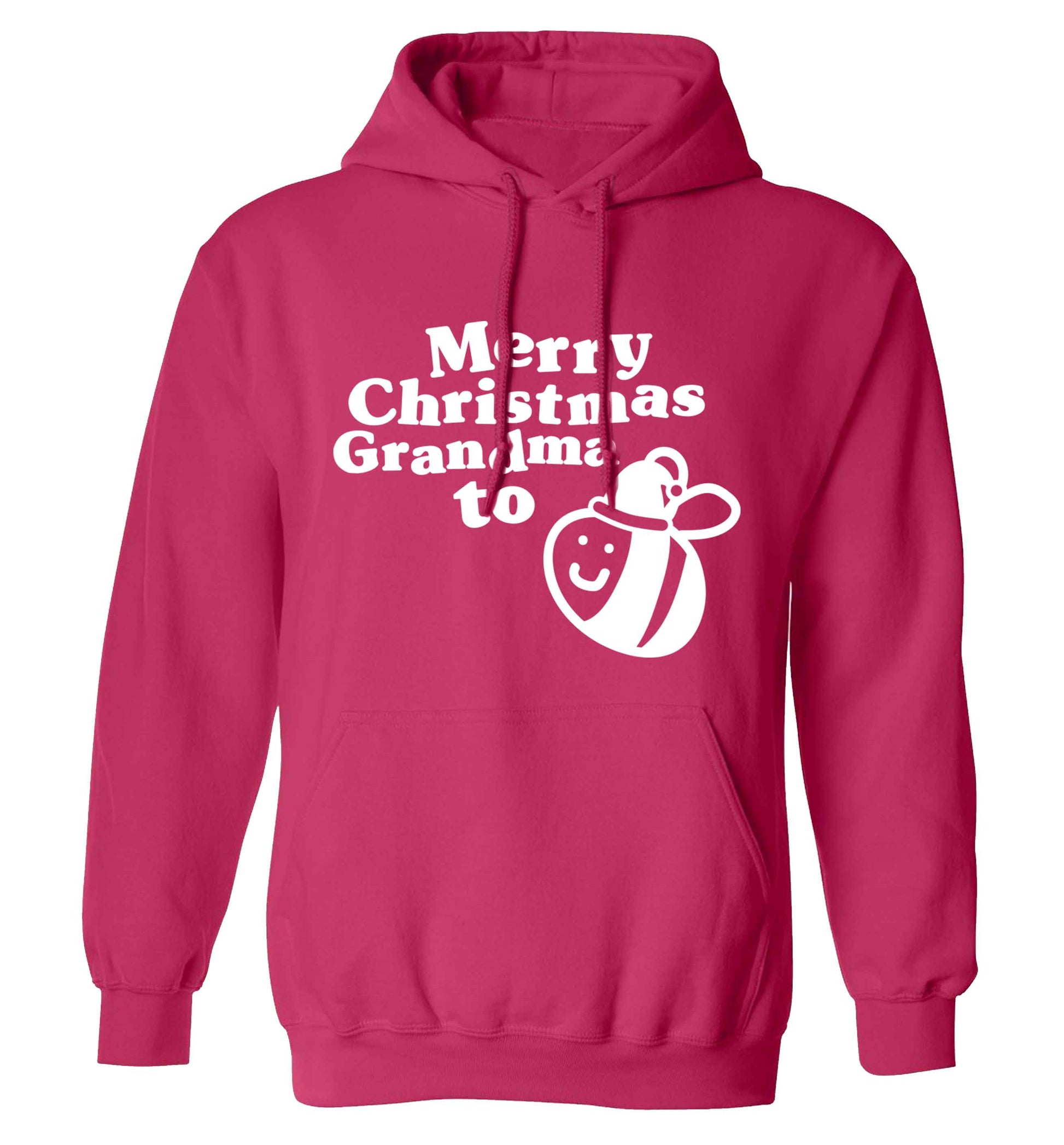 Merry Christmas grandma to be adults unisex pink hoodie 2XL