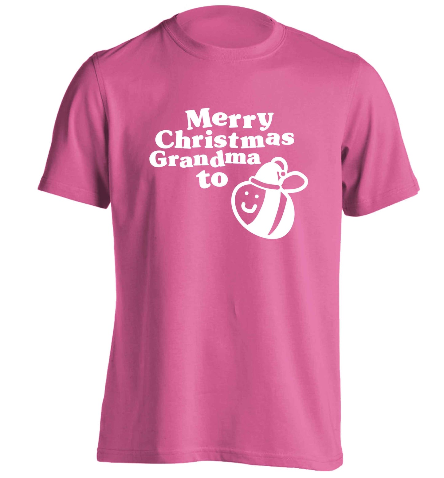 Merry Christmas grandma to be adults unisex pink Tshirt 2XL