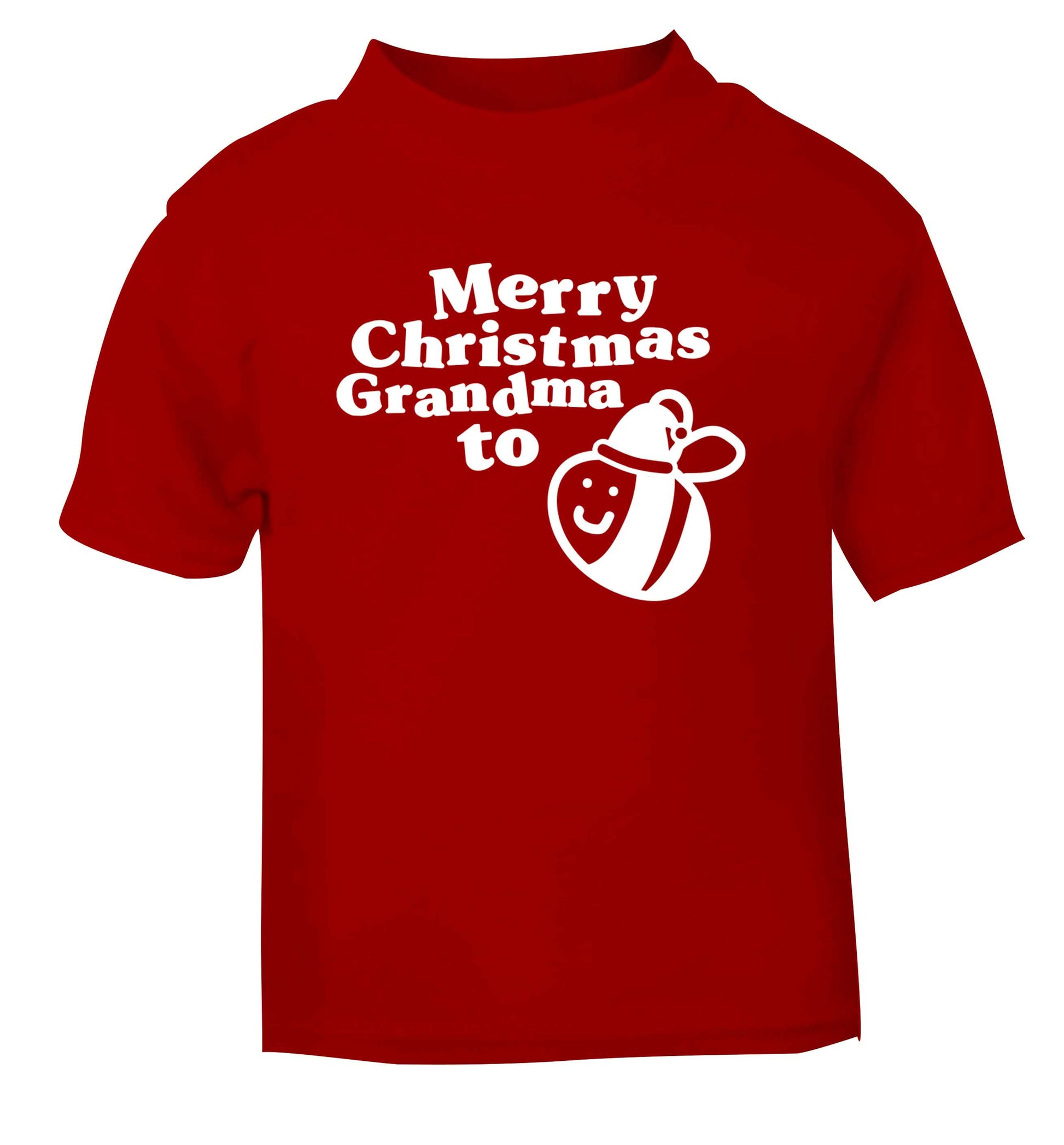 Merry Christmas grandma to be red Baby Toddler Tshirt 2 Years