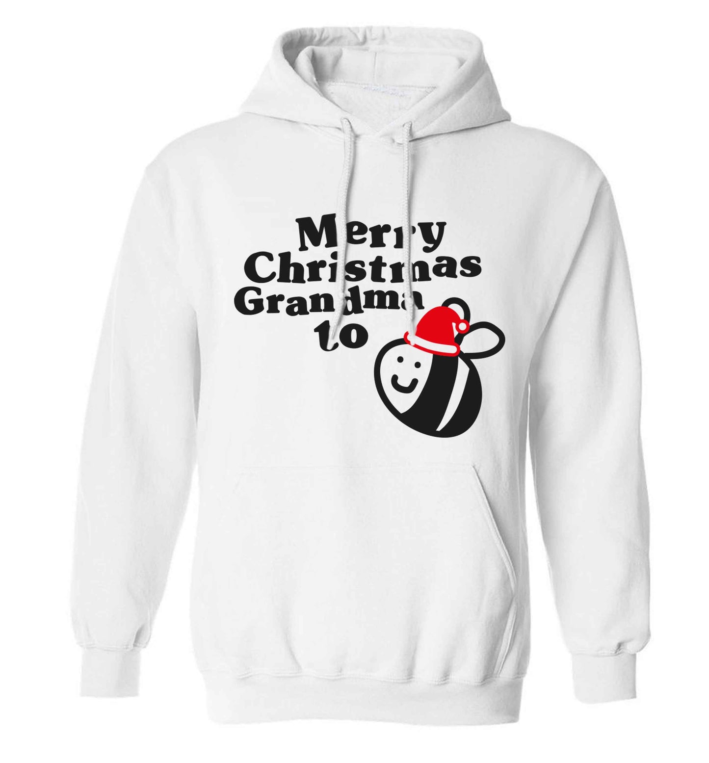 Merry Christmas grandma to be adults unisex white hoodie 2XL