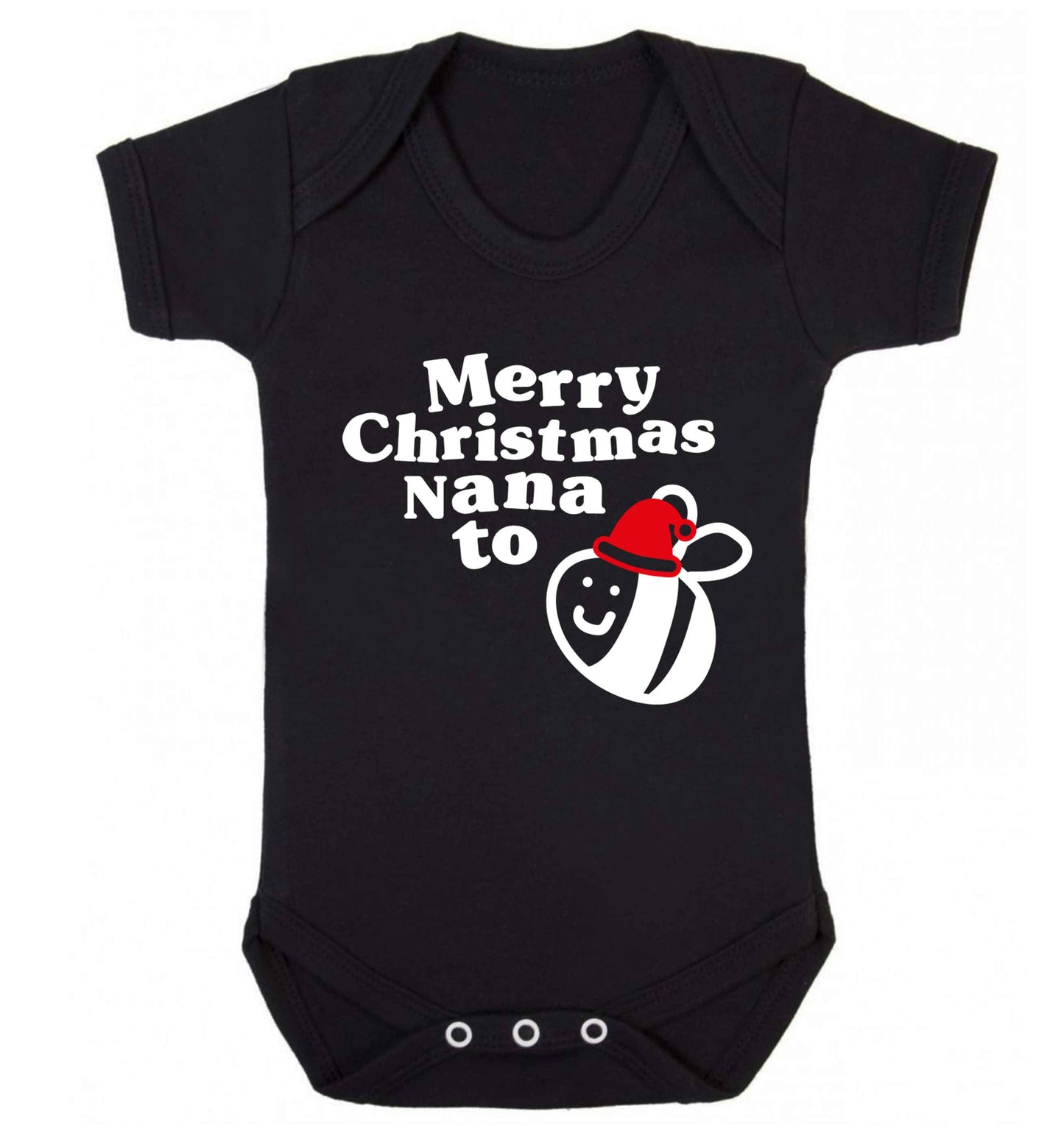 Merry Christmas nana to be Baby Vest black 18-24 months