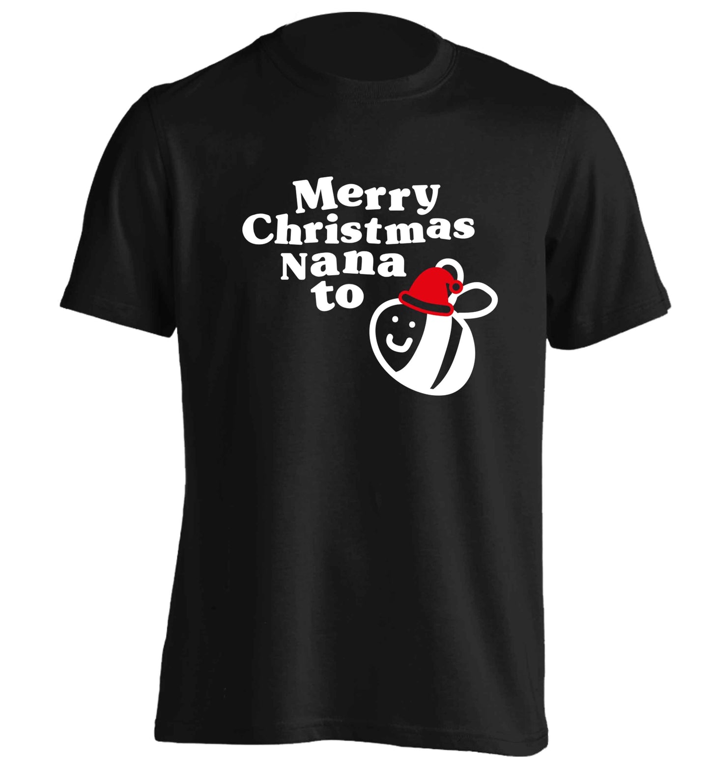 Merry Christmas nana to be adults unisex black Tshirt 2XL