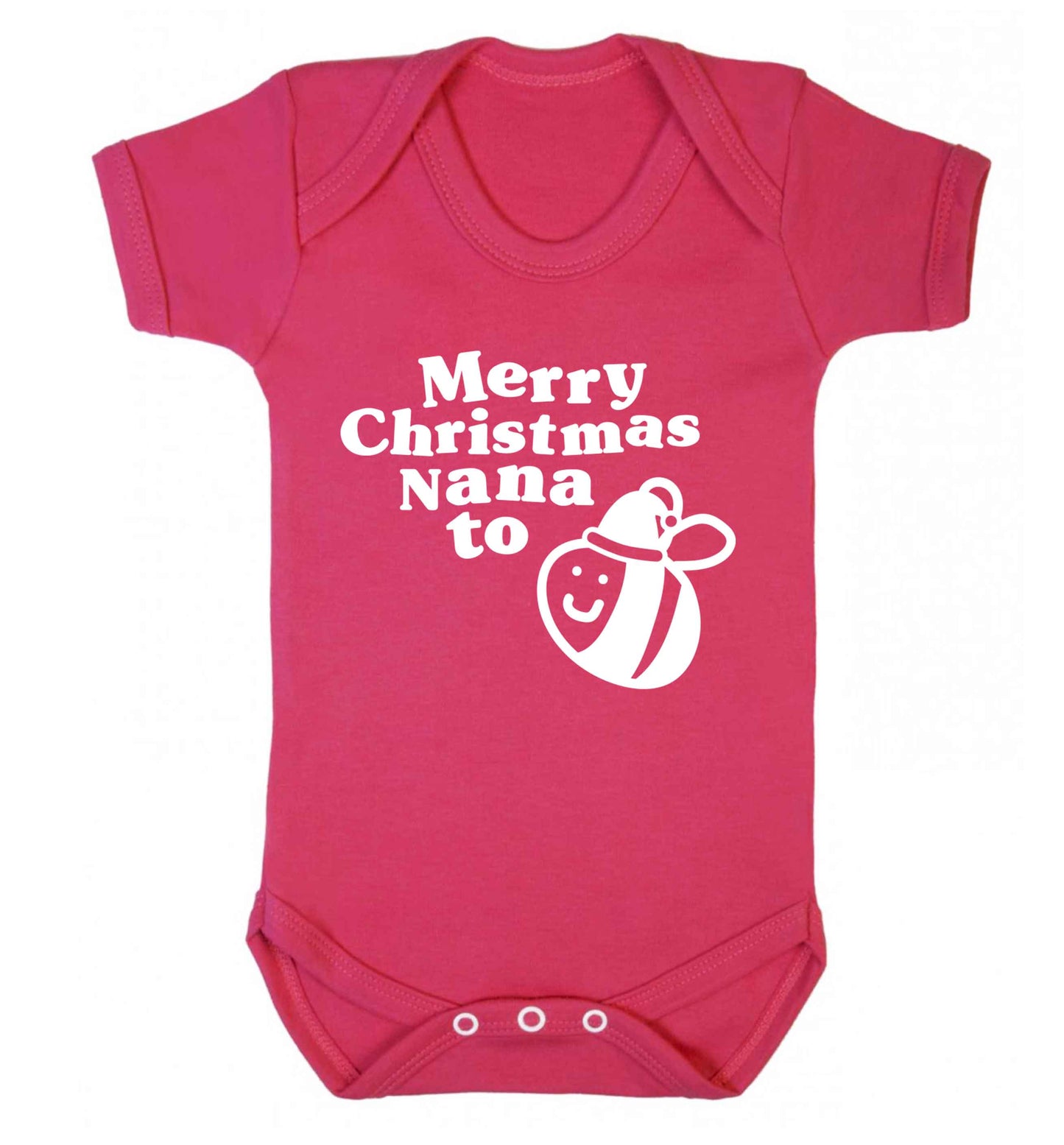 Merry Christmas nana to be Baby Vest dark pink 18-24 months