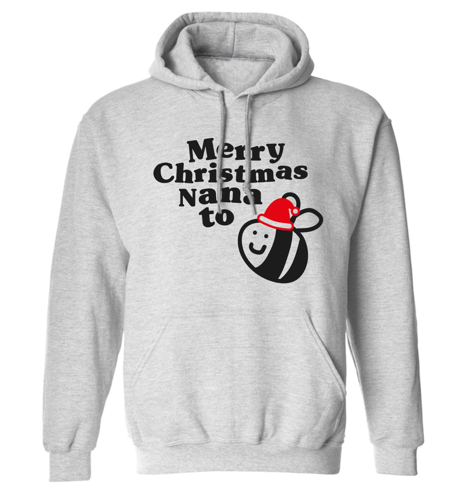 Merry Christmas nana to be adults unisex grey hoodie 2XL