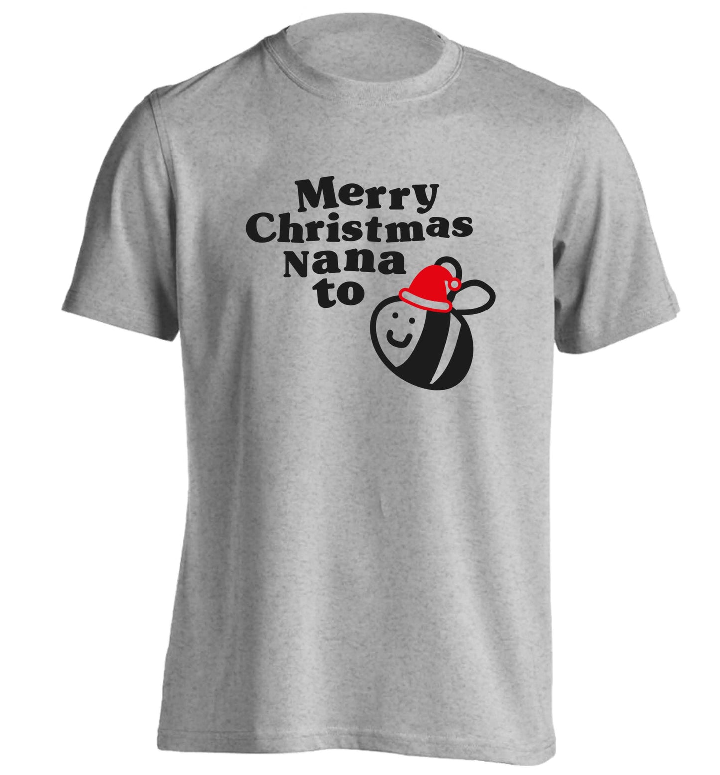 Merry Christmas nana to be adults unisex grey Tshirt 2XL