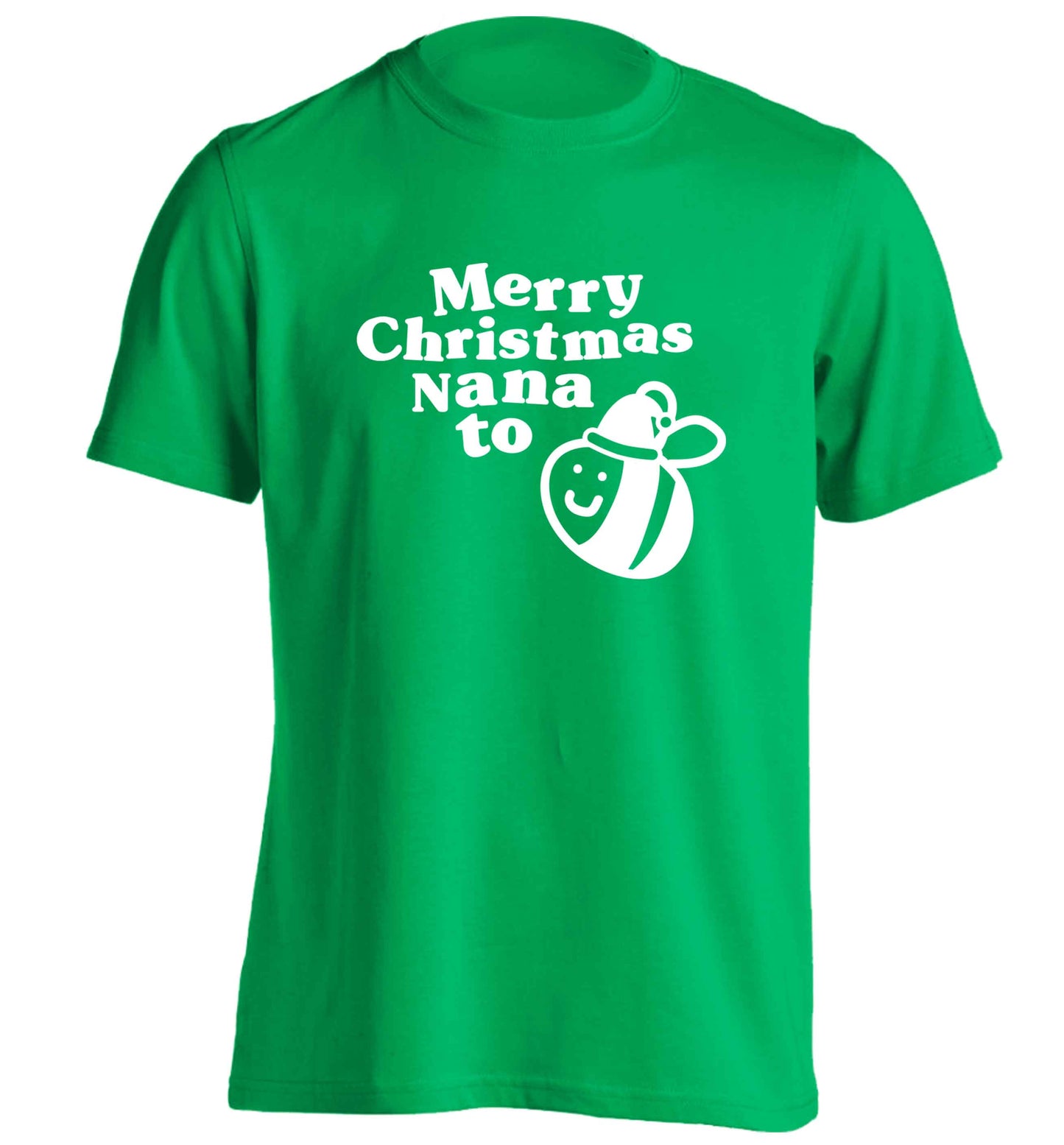 Merry Christmas nana to be adults unisex green Tshirt 2XL