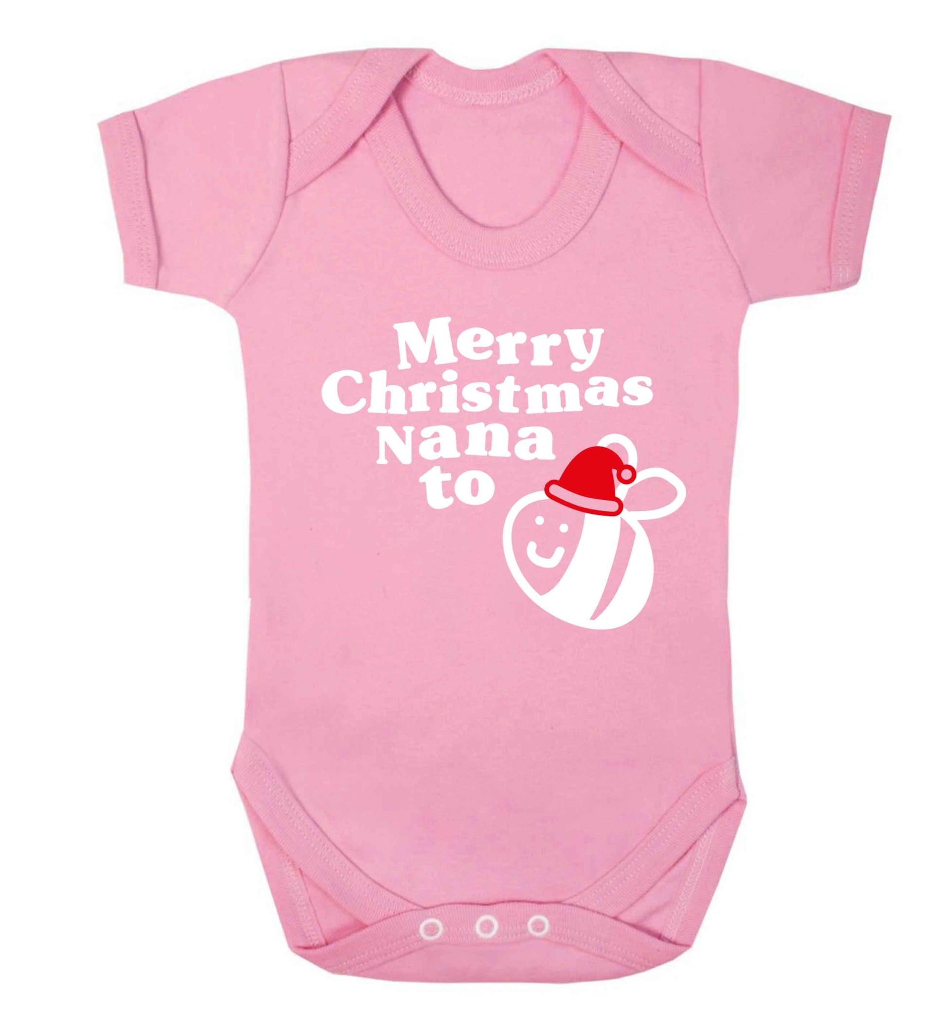 Merry Christmas nana to be Baby Vest pale pink 18-24 months