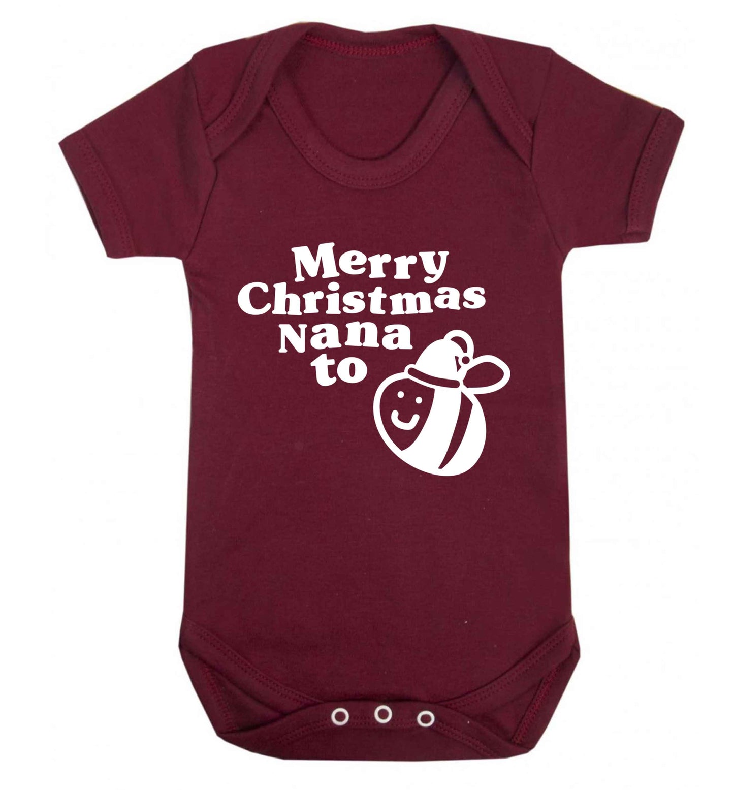 Merry Christmas nana to be Baby Vest maroon 18-24 months
