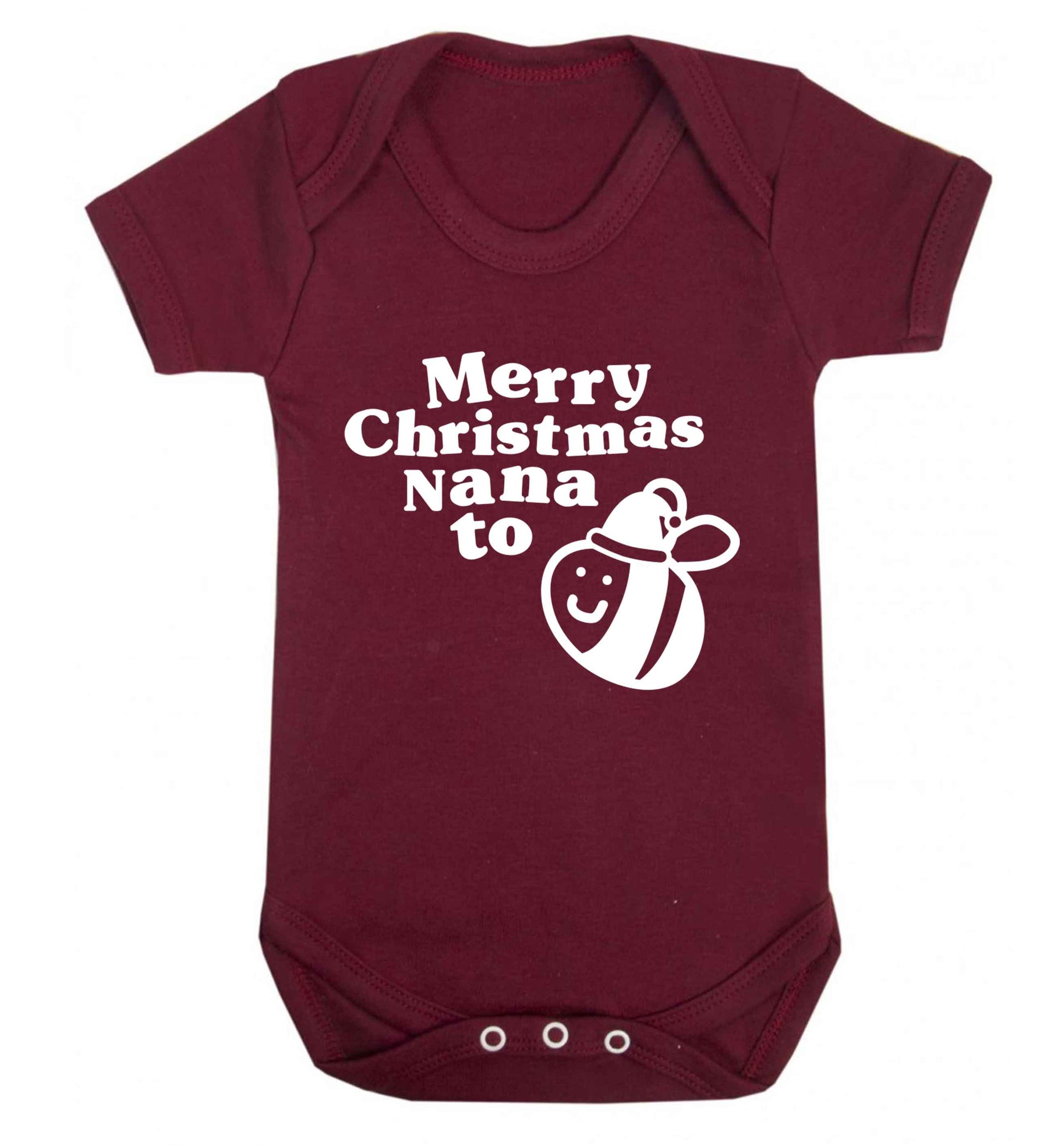 Merry Christmas nana to be Baby Vest maroon 18-24 months