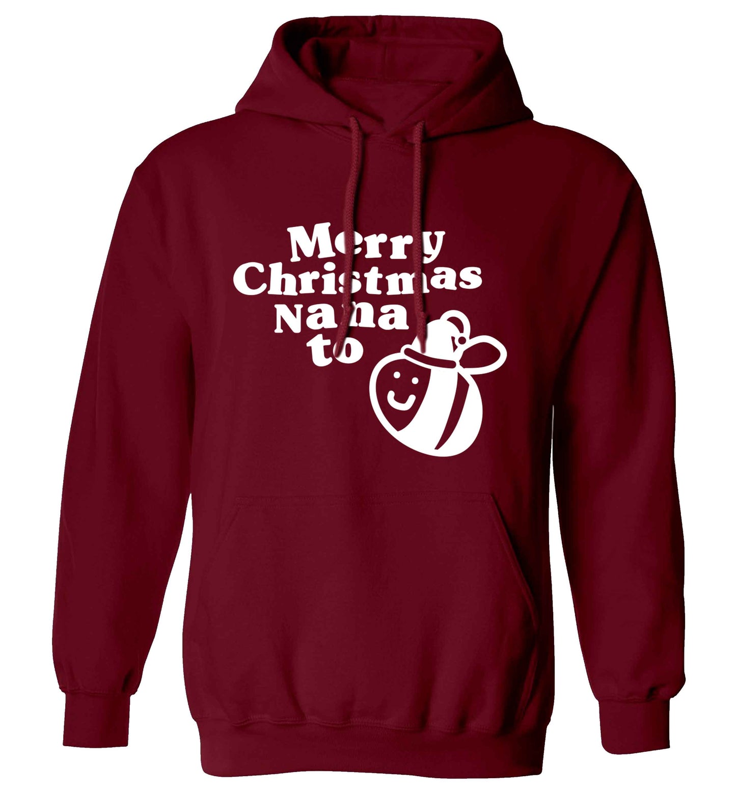 Merry Christmas nana to be adults unisex maroon hoodie 2XL