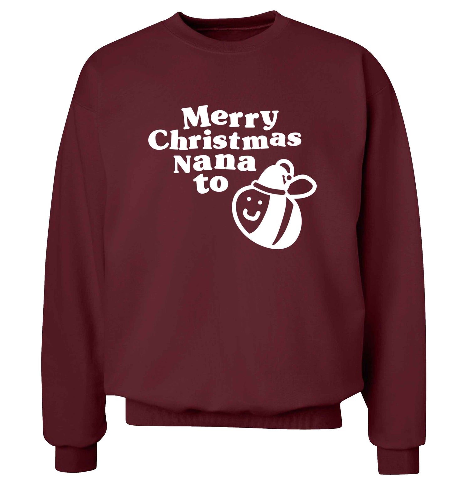 Merry Christmas nana to be Adult's unisex maroon Sweater 2XL
