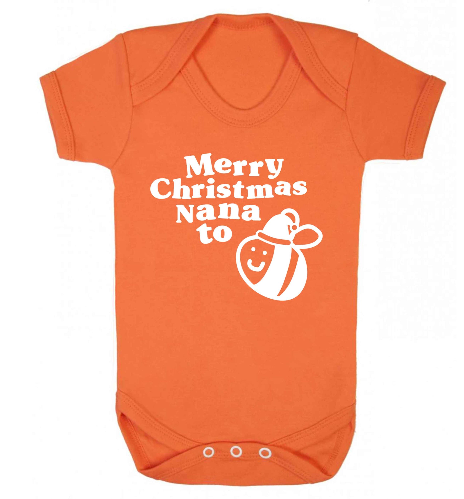 Merry Christmas nana to be Baby Vest orange 18-24 months