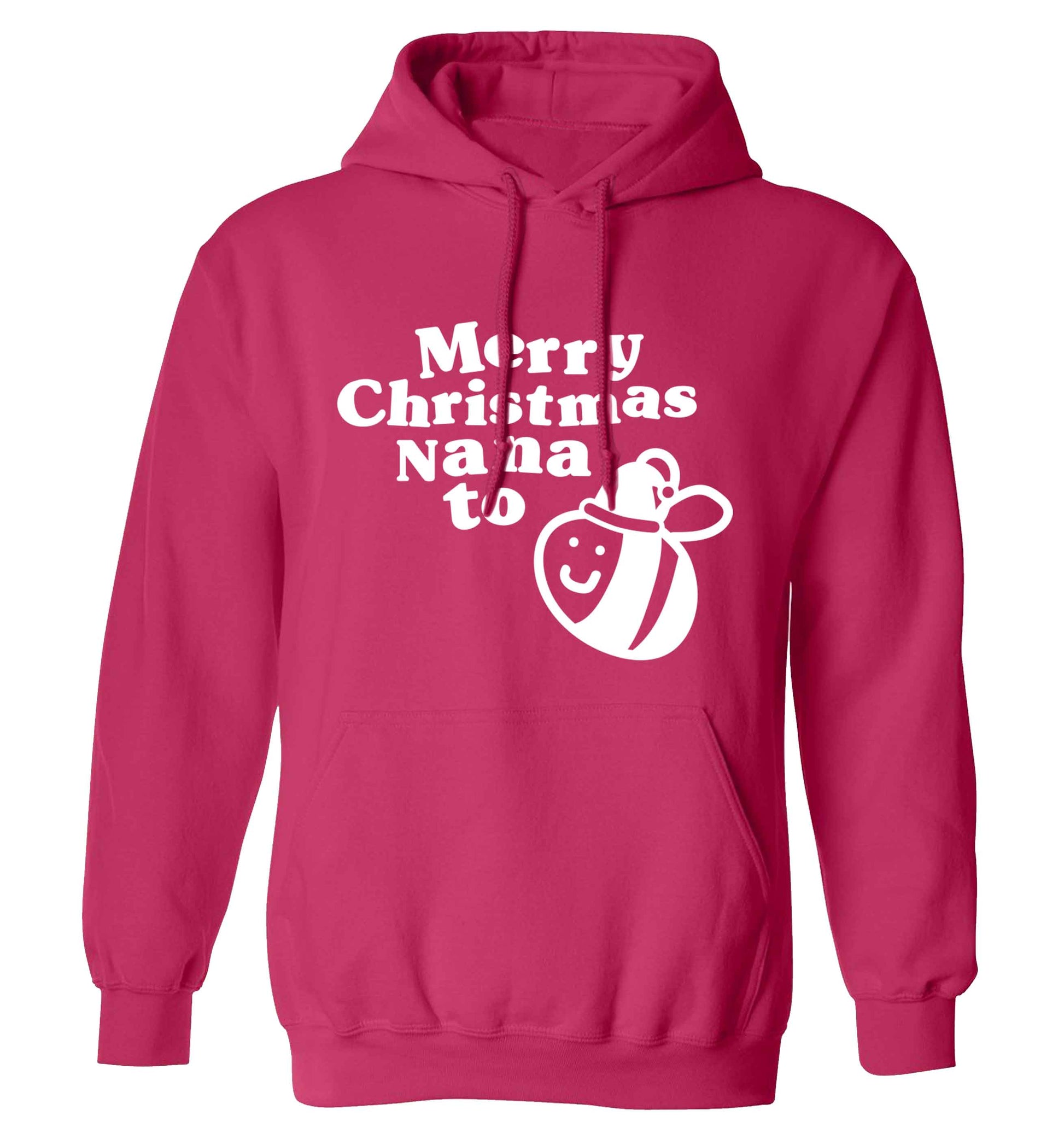 Merry Christmas nana to be adults unisex pink hoodie 2XL