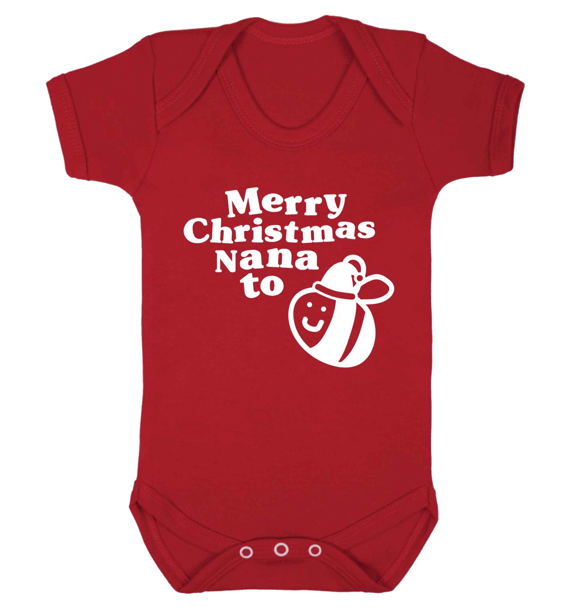 Merry Christmas nana to be Baby Vest red 18-24 months