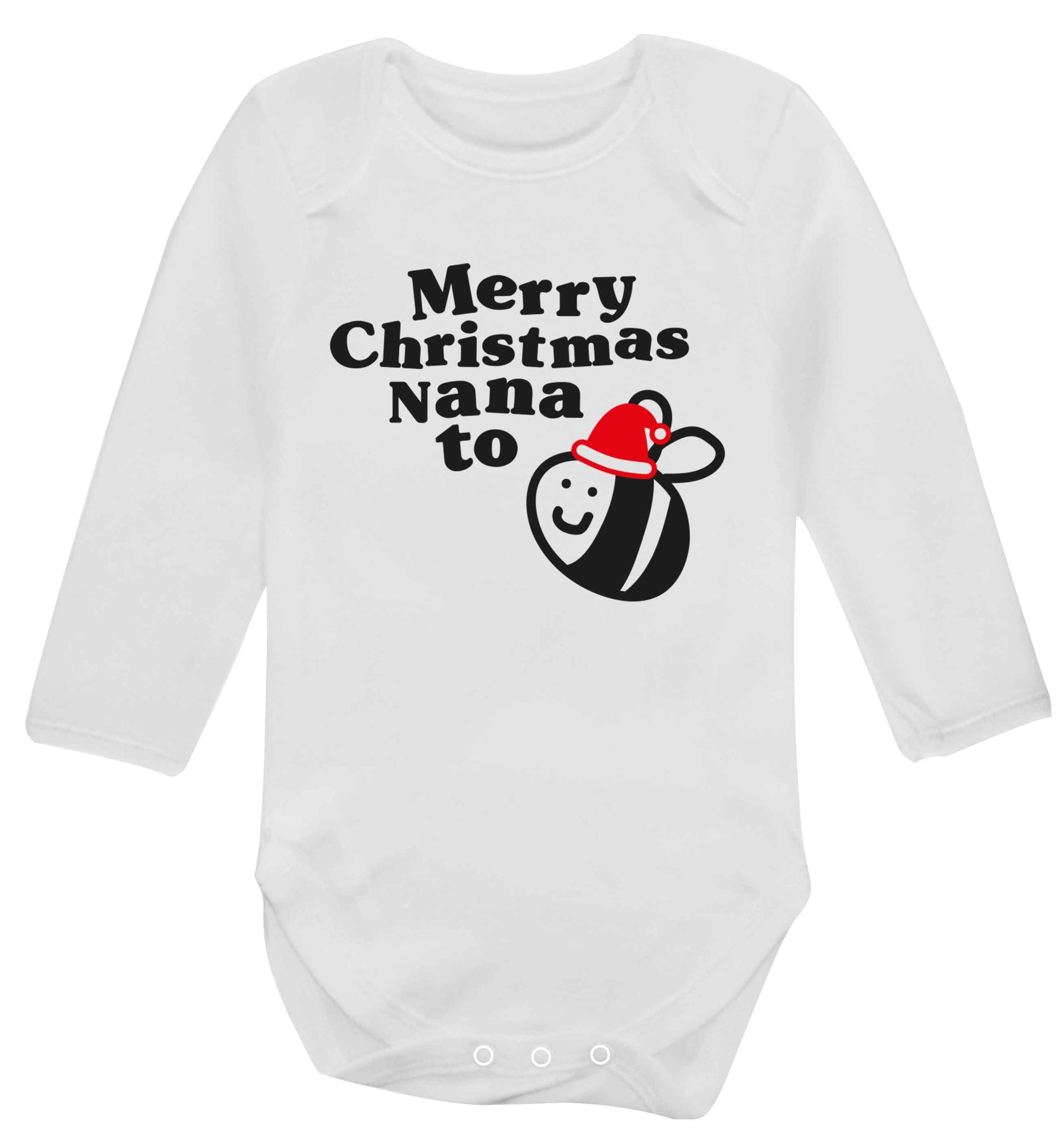 Merry Christmas nana to be Baby Vest long sleeved white 6-12 months