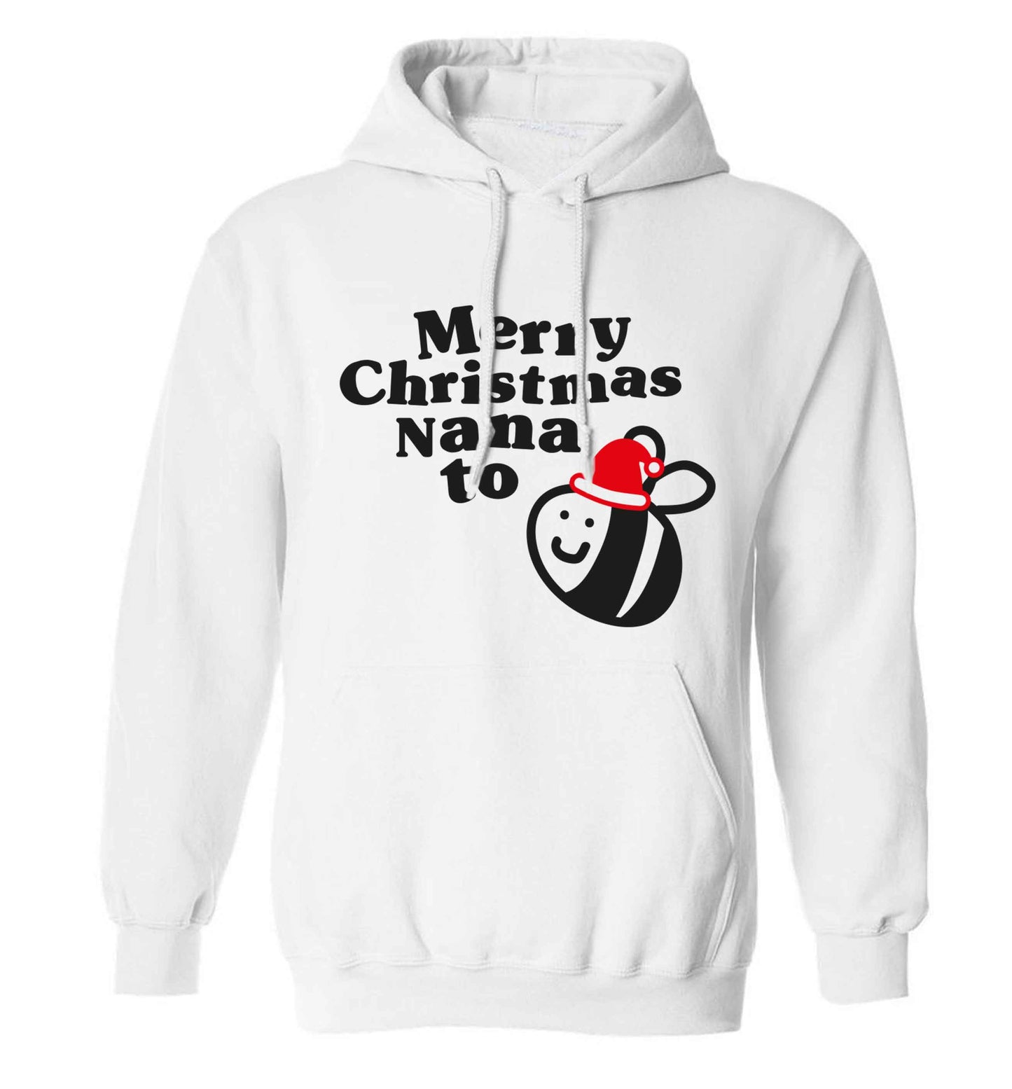 Merry Christmas nana to be adults unisex white hoodie 2XL