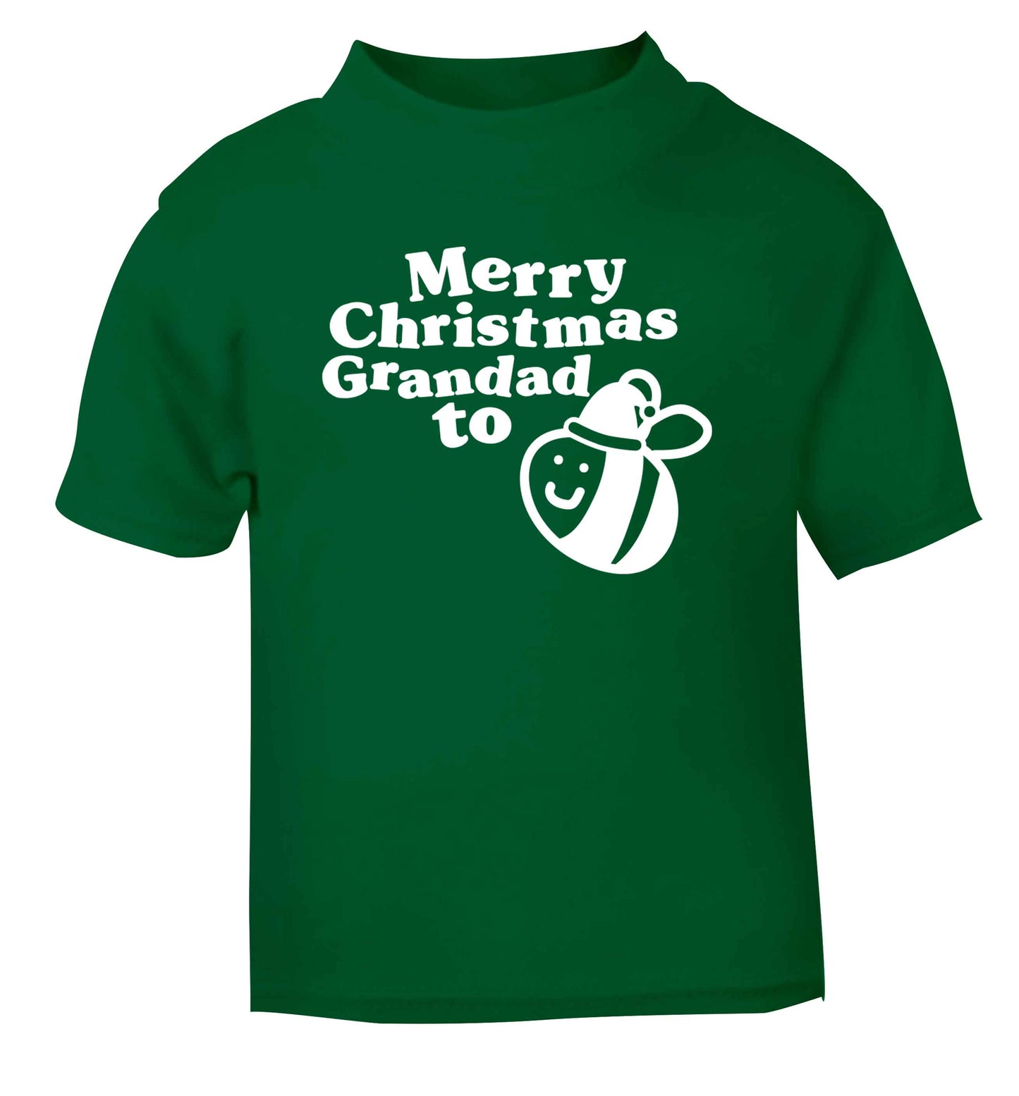 Merry Christmas grandad to be green Baby Toddler Tshirt 2 Years