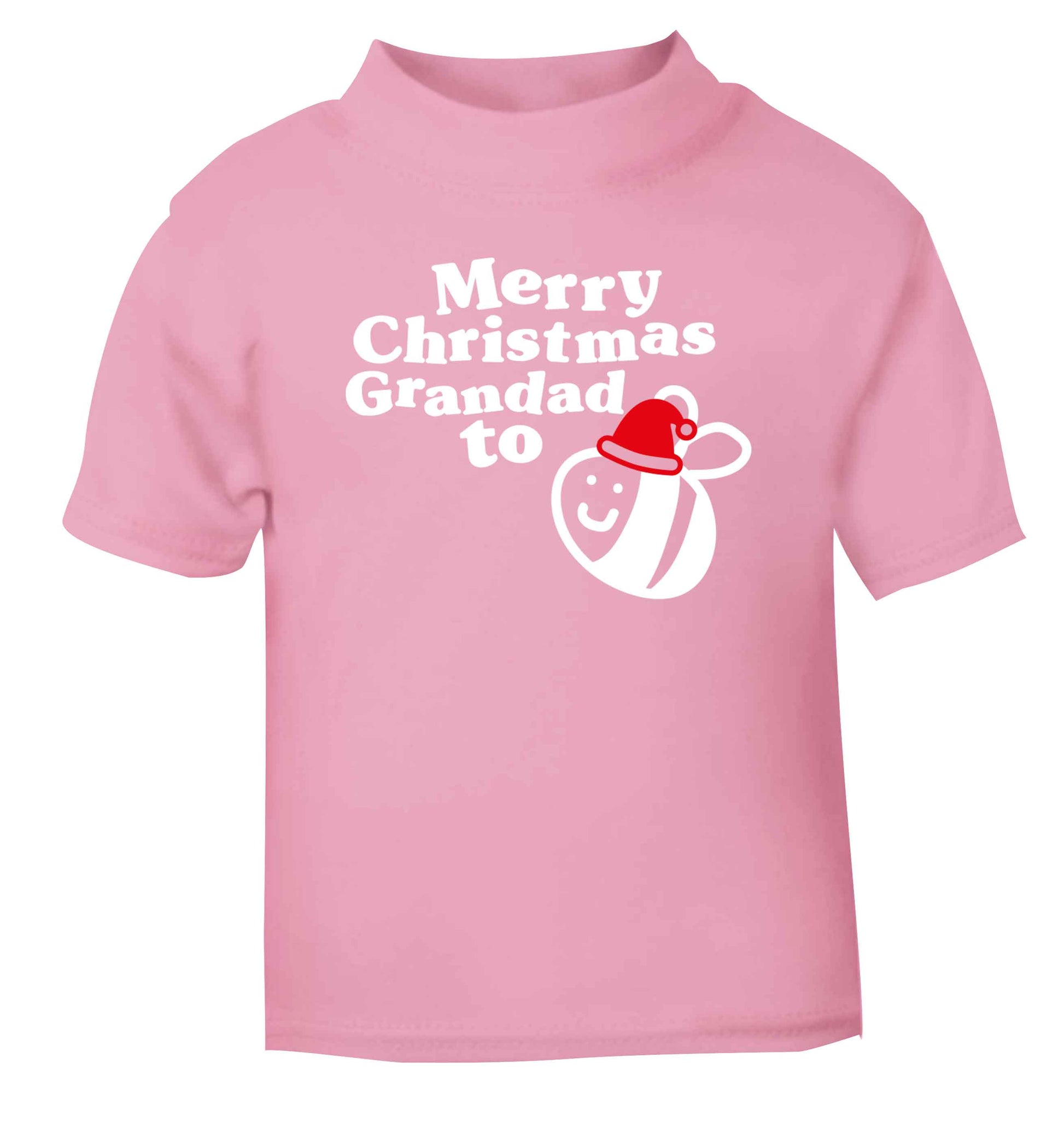 Merry Christmas grandad to be light pink Baby Toddler Tshirt 2 Years