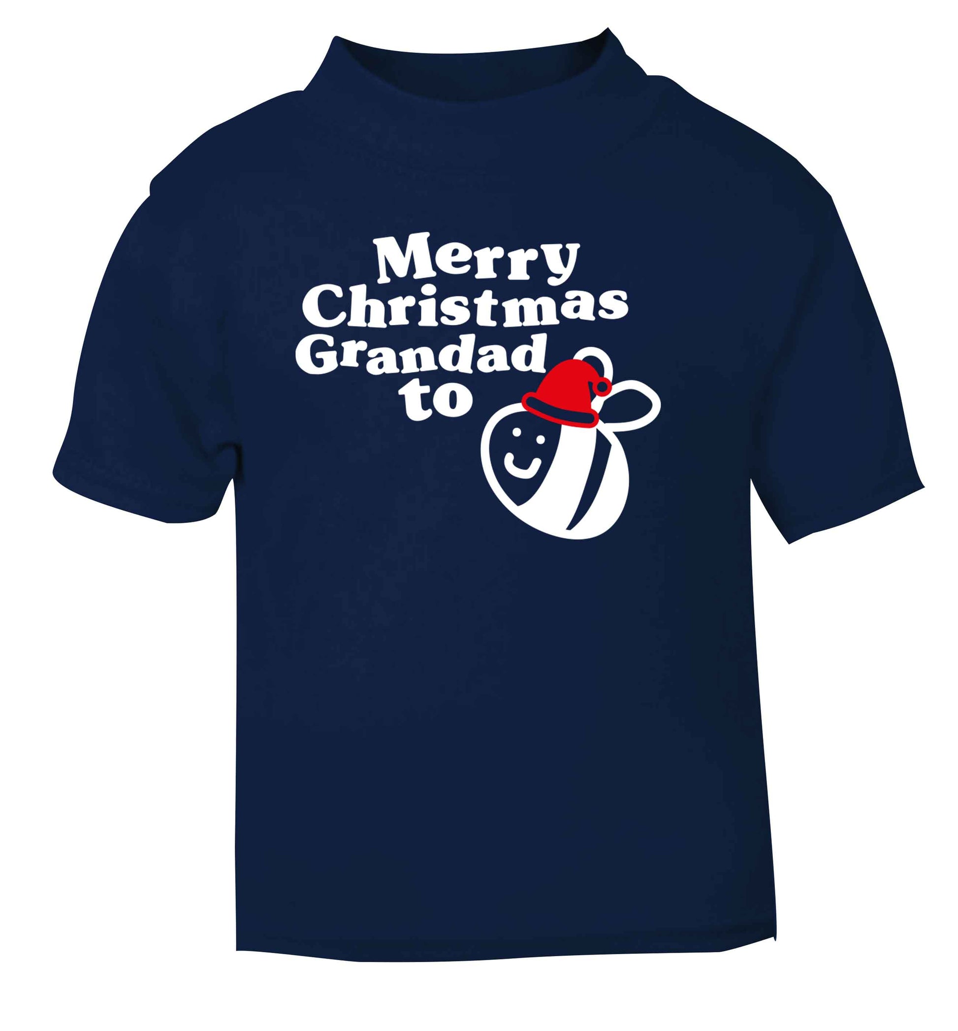 Merry Christmas grandad to be navy Baby Toddler Tshirt 2 Years
