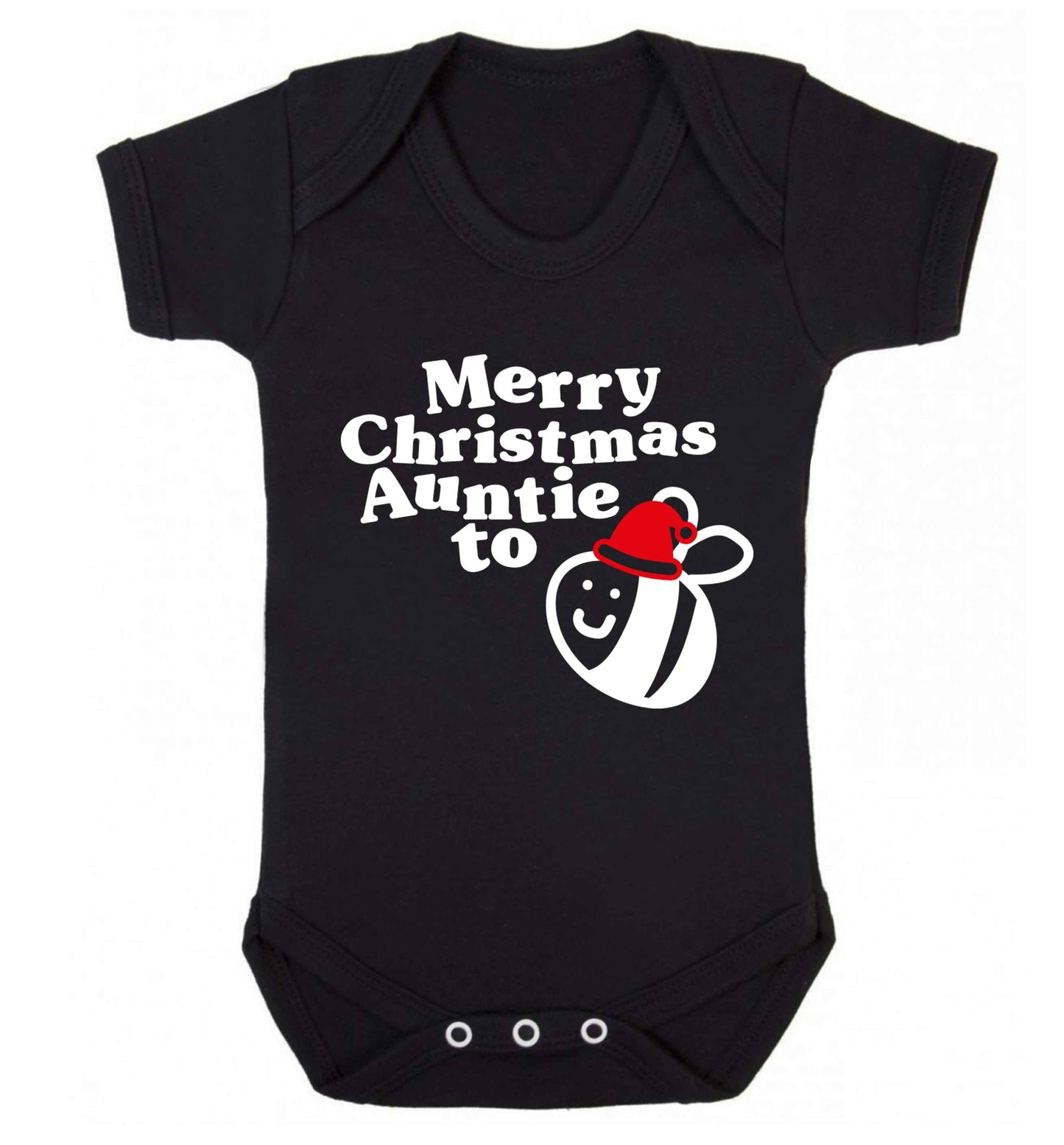 Merry Christmas auntie to be Baby Vest black 18-24 months
