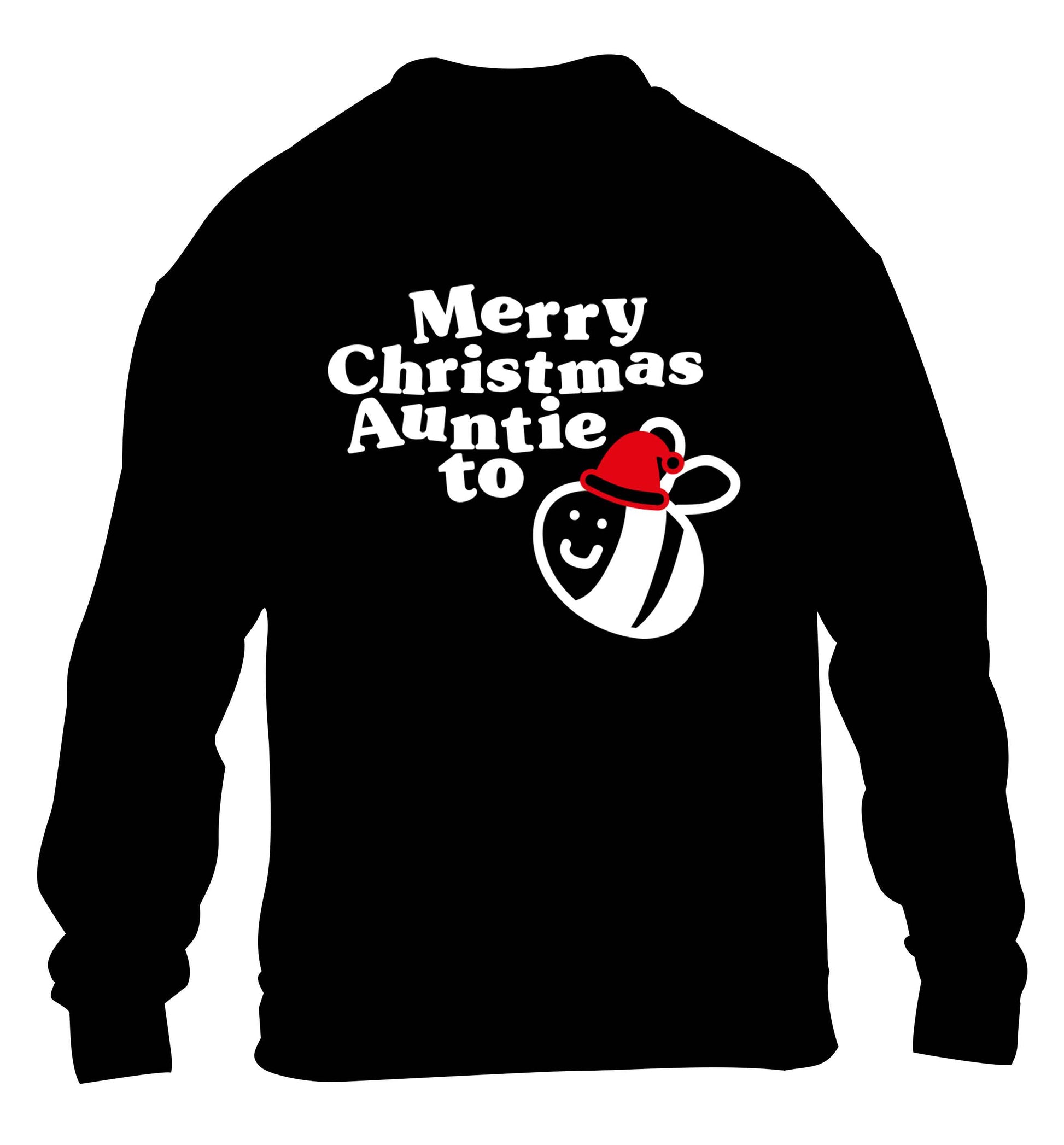 Merry Christmas auntie to be children's black sweater 12-13 Years
