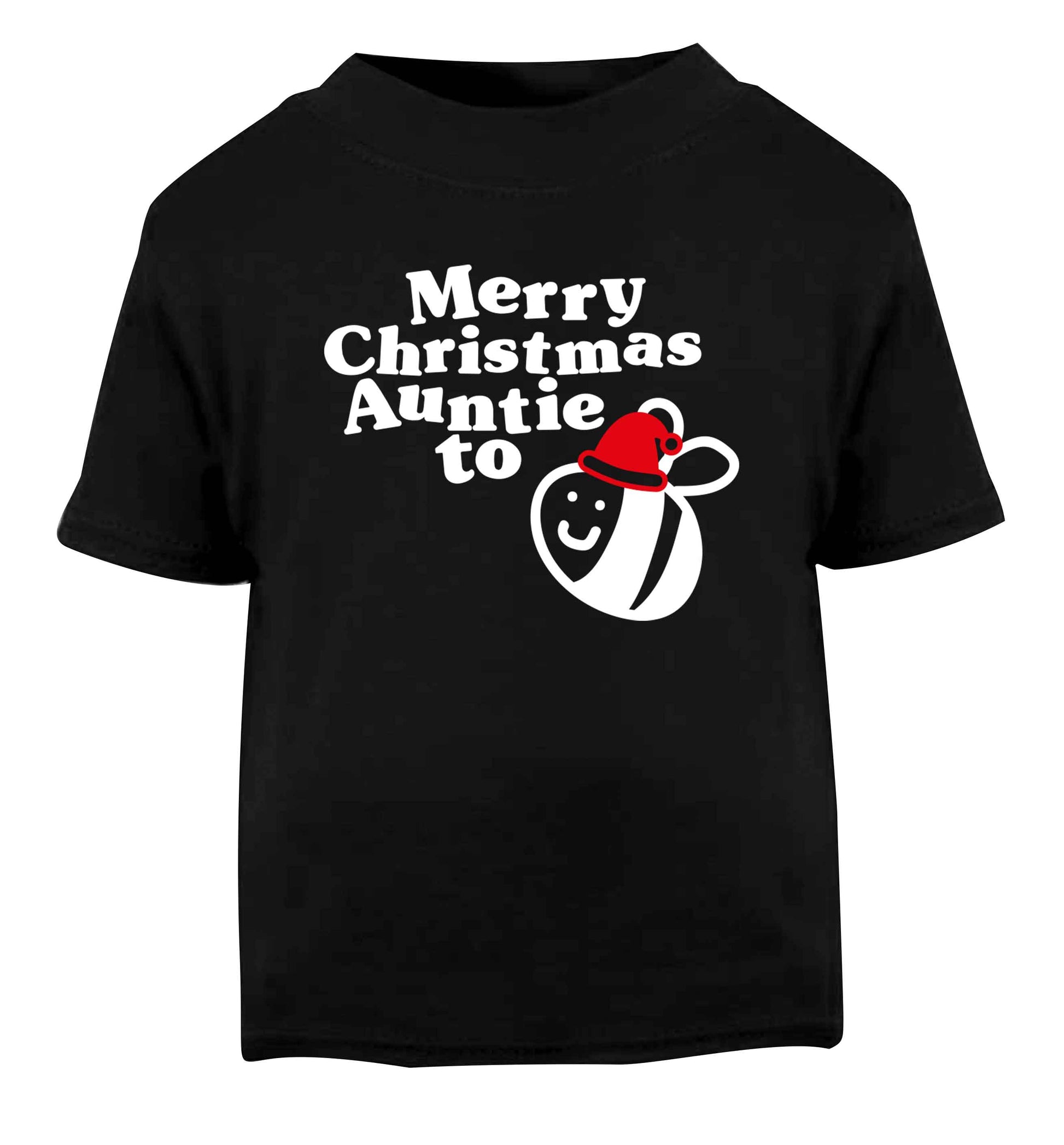 Merry Christmas auntie to be Black Baby Toddler Tshirt 2 years