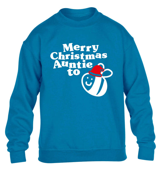 Merry Christmas auntie to be children's blue sweater 12-13 Years
