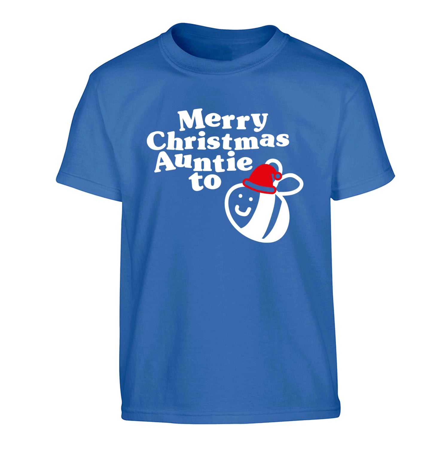Merry Christmas auntie to be Children's blue Tshirt 12-13 Years