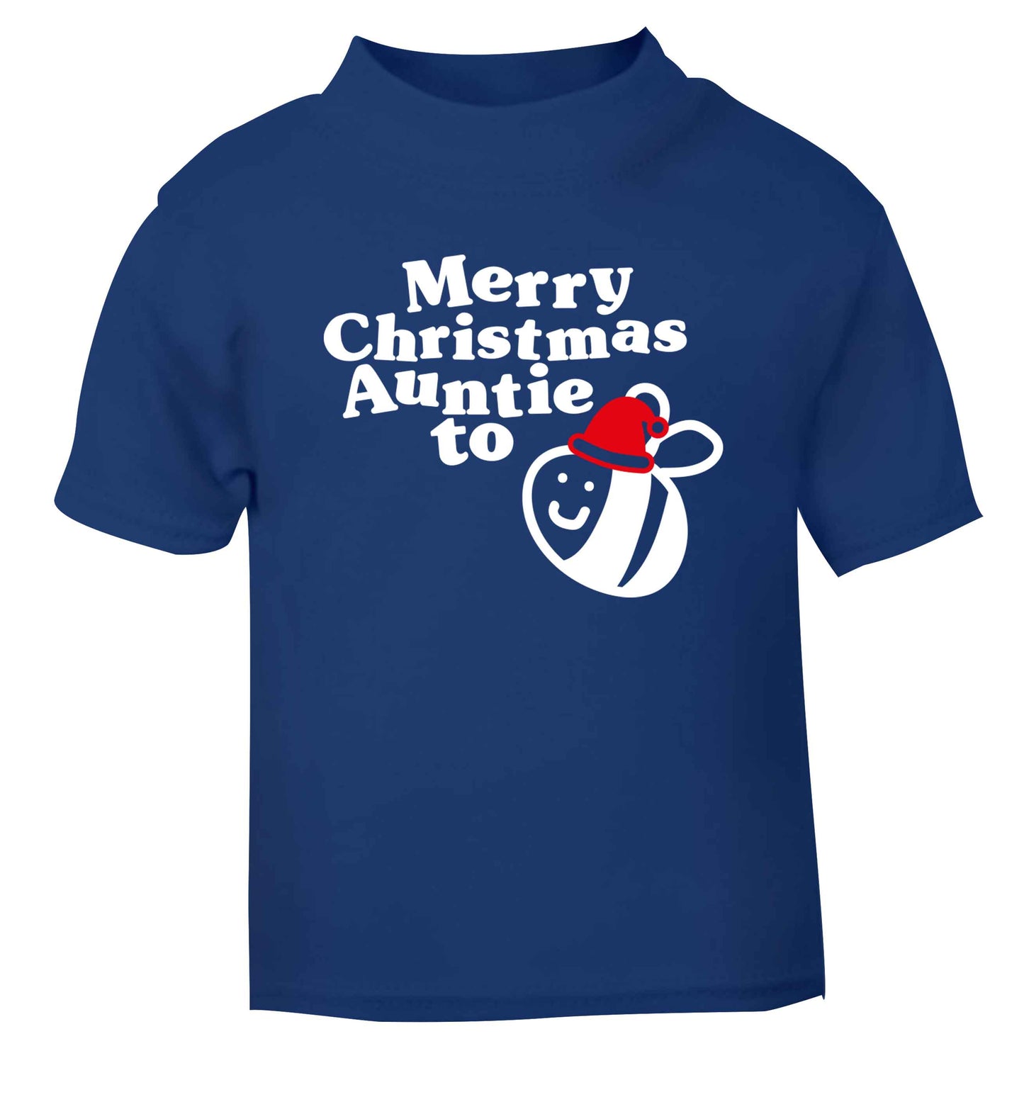 Merry Christmas auntie to be blue Baby Toddler Tshirt 2 Years