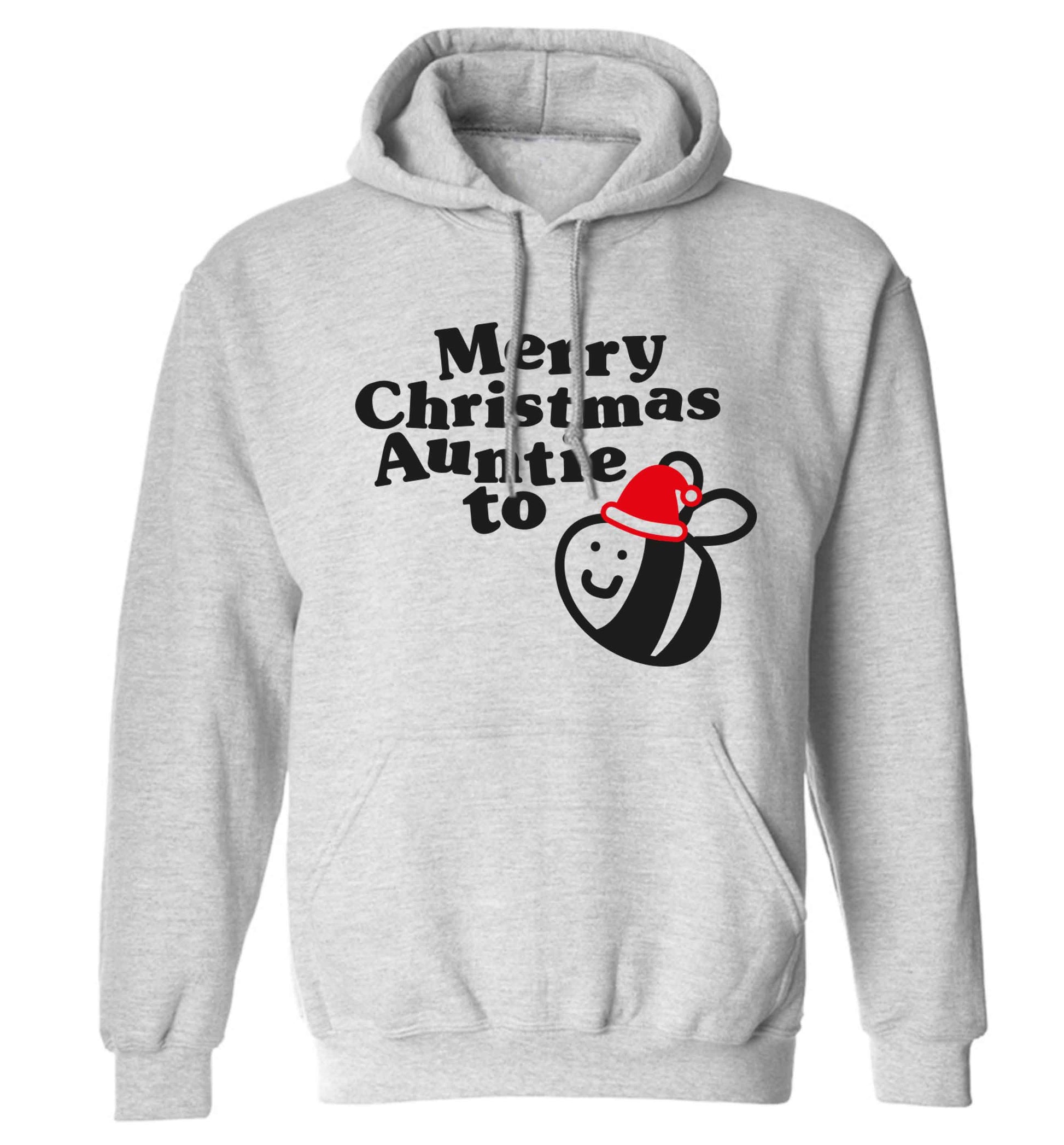 Merry Christmas auntie to be adults unisex grey hoodie 2XL