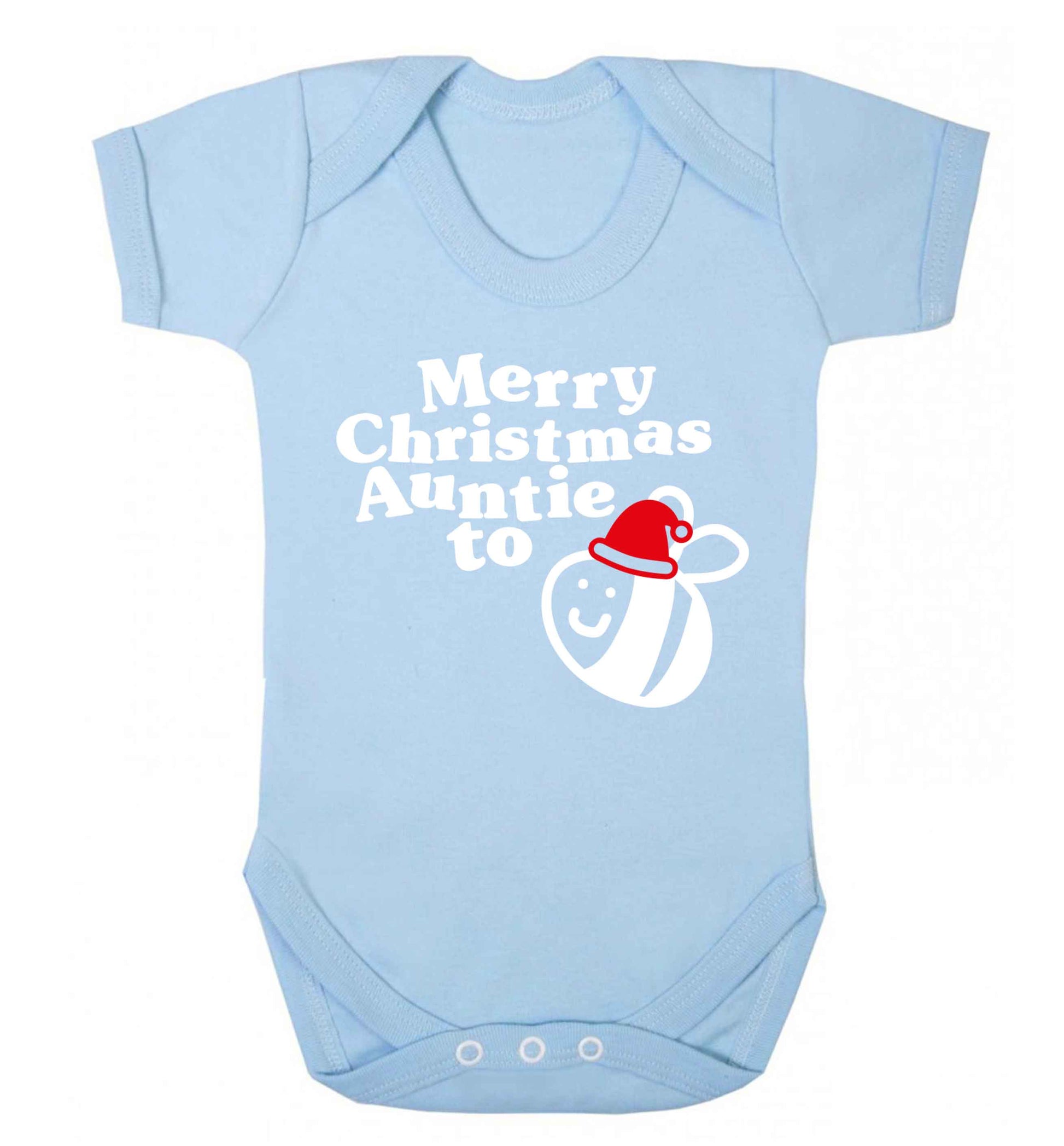 Merry Christmas auntie to be Baby Vest pale blue 18-24 months