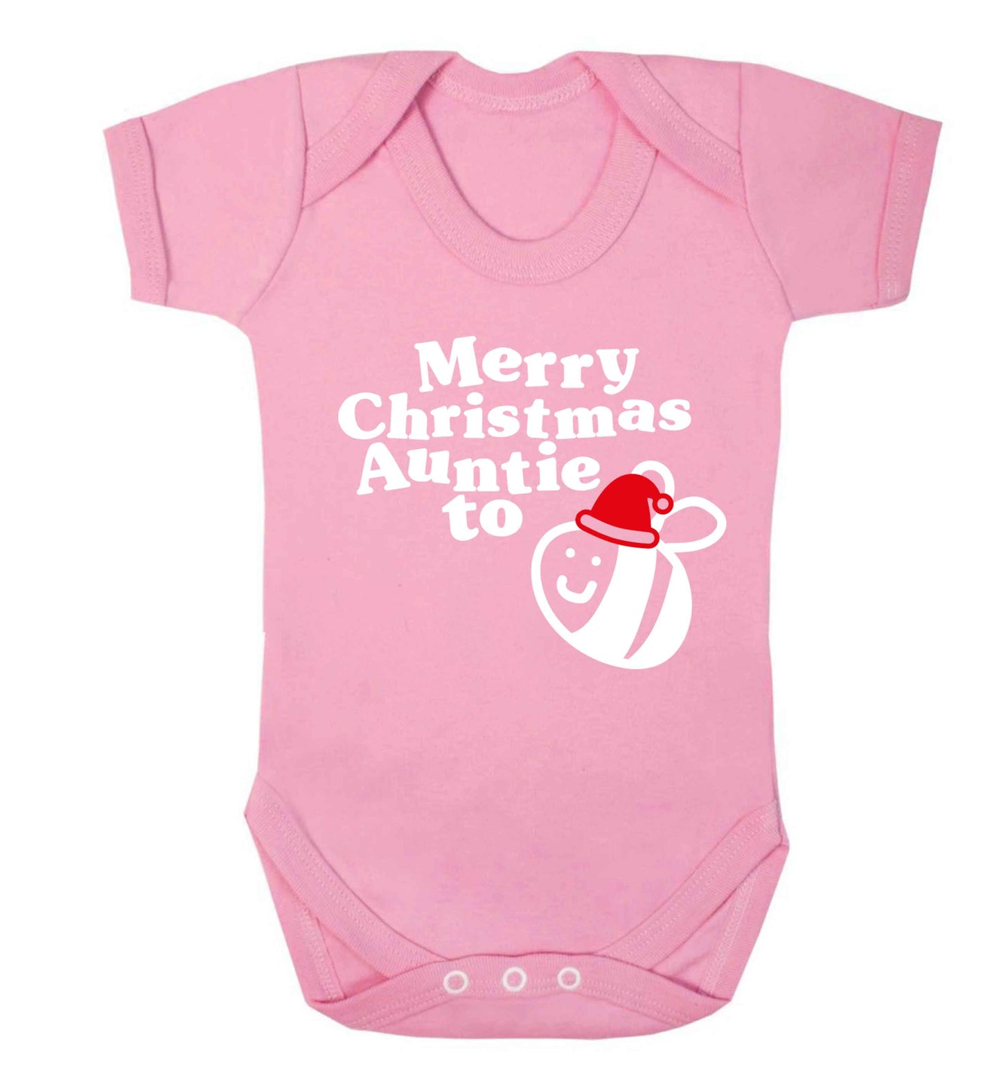 Merry Christmas auntie to be Baby Vest pale pink 18-24 months
