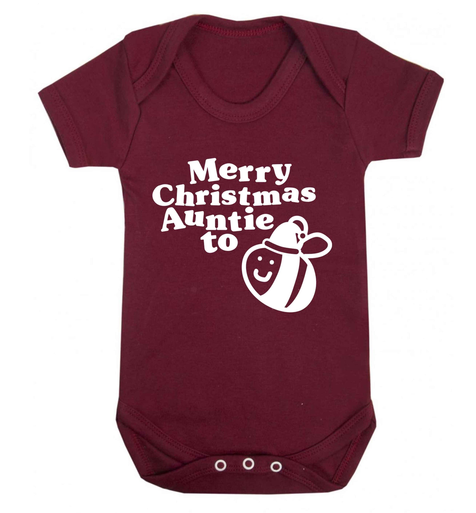 Merry Christmas auntie to be Baby Vest maroon 18-24 months
