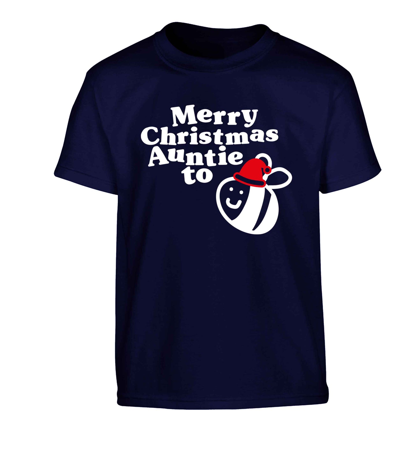 Merry Christmas auntie to be Children's navy Tshirt 12-13 Years