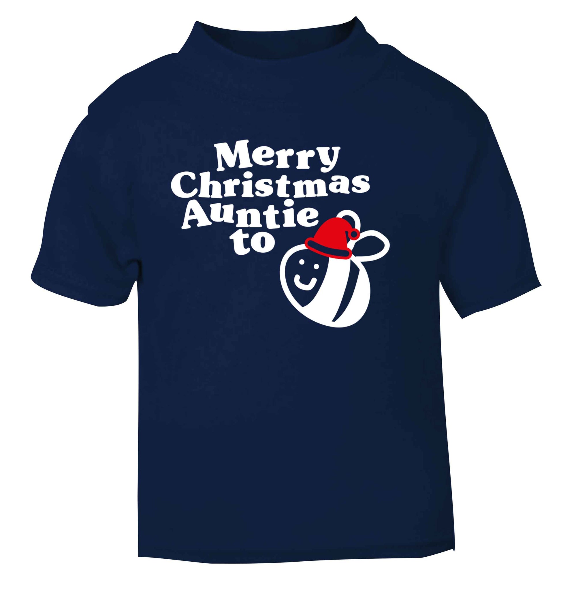 Merry Christmas auntie to be navy Baby Toddler Tshirt 2 Years