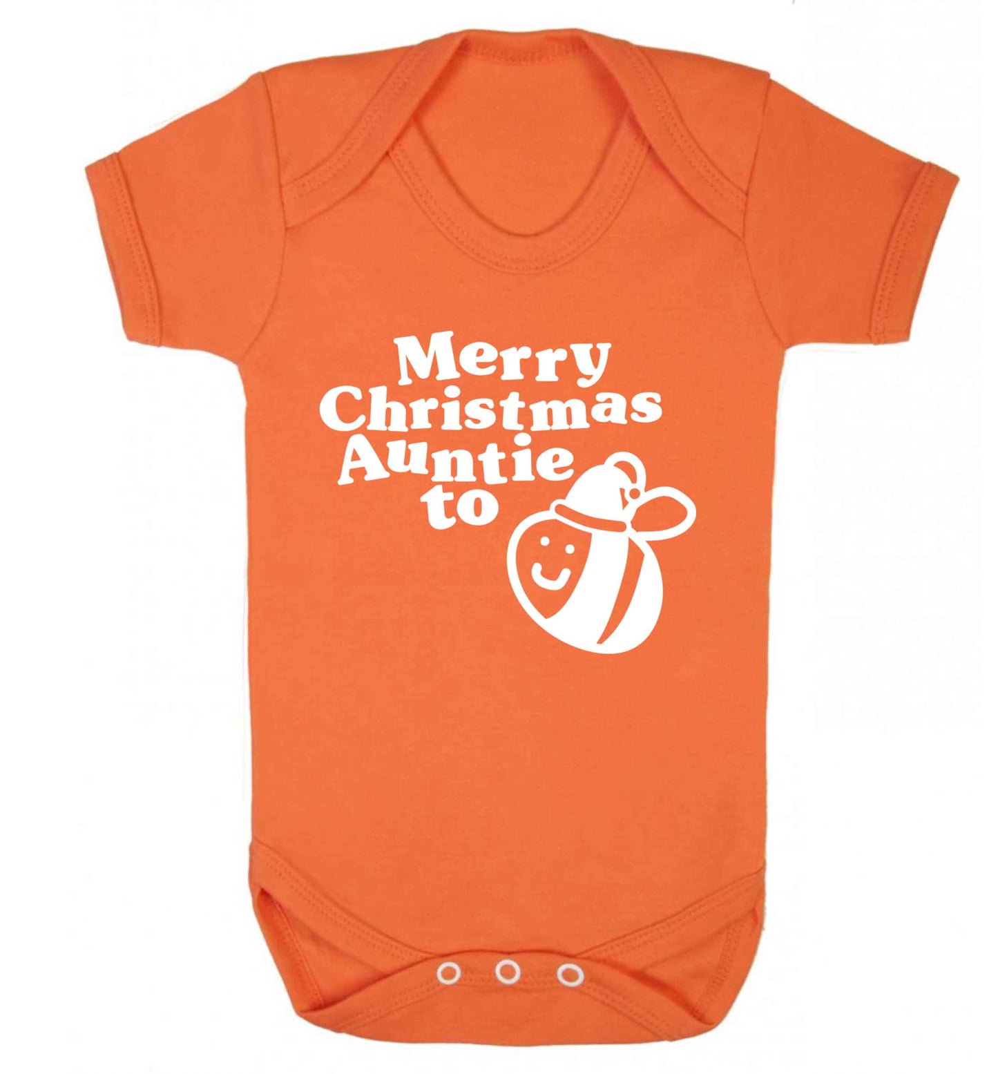 Merry Christmas auntie to be Baby Vest orange 18-24 months