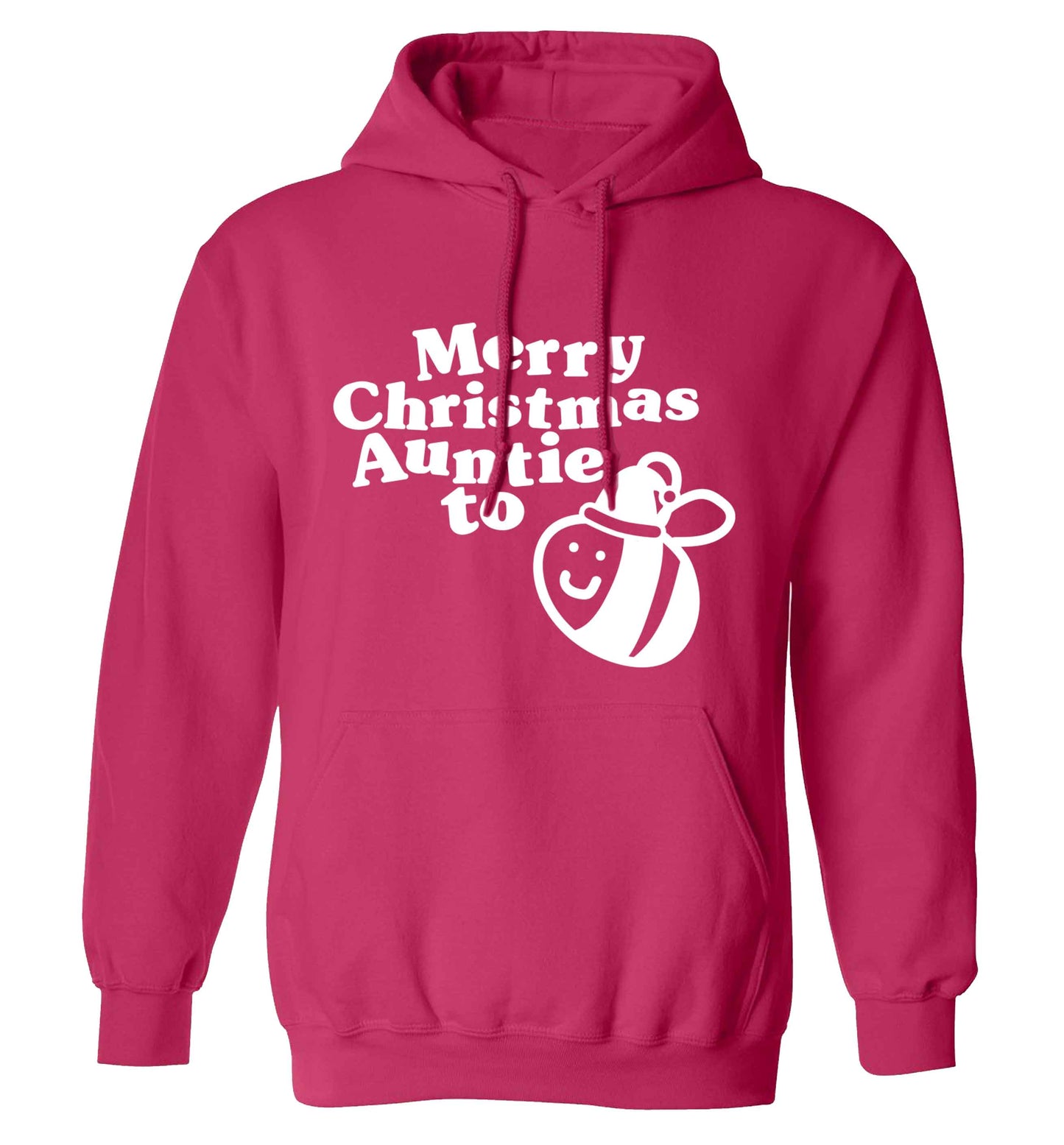 Merry Christmas auntie to be adults unisex pink hoodie 2XL