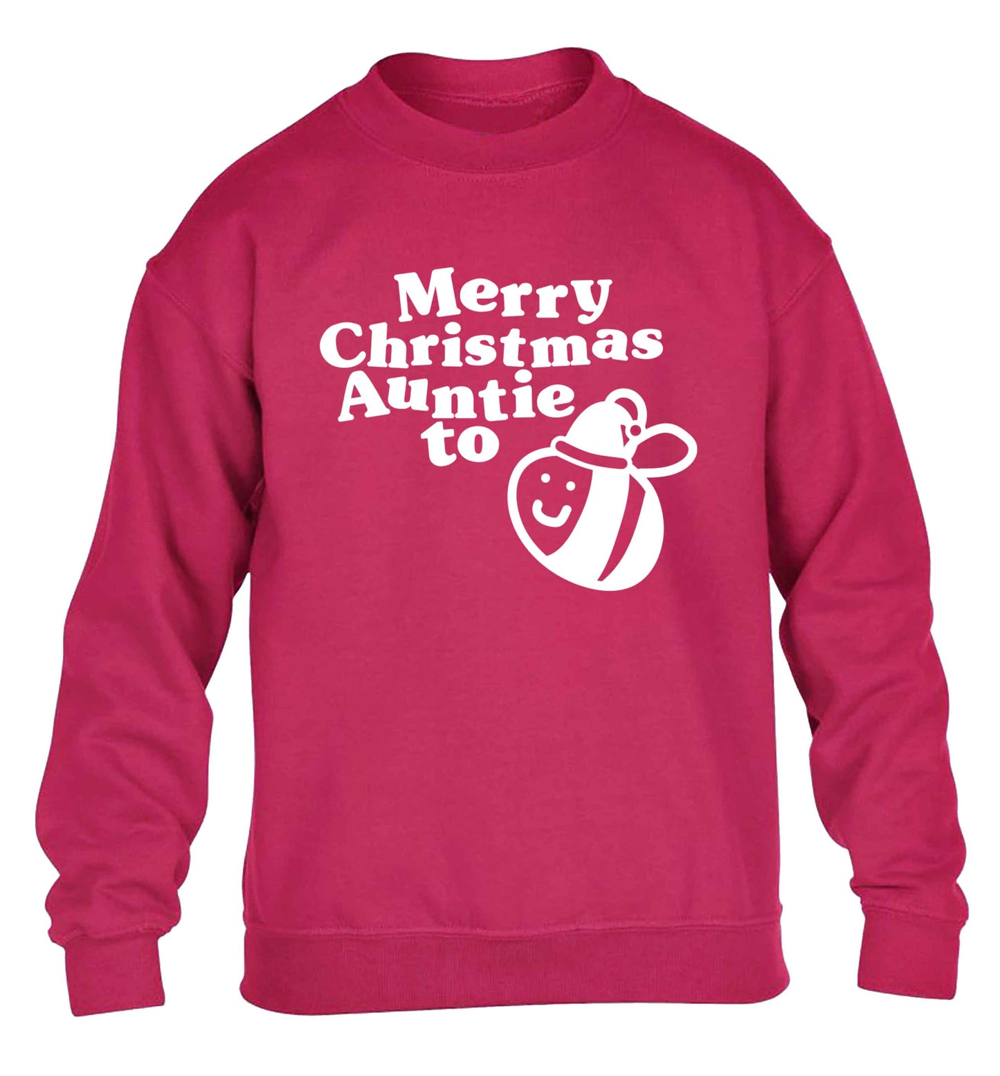 Merry Christmas auntie to be children's pink sweater 12-13 Years