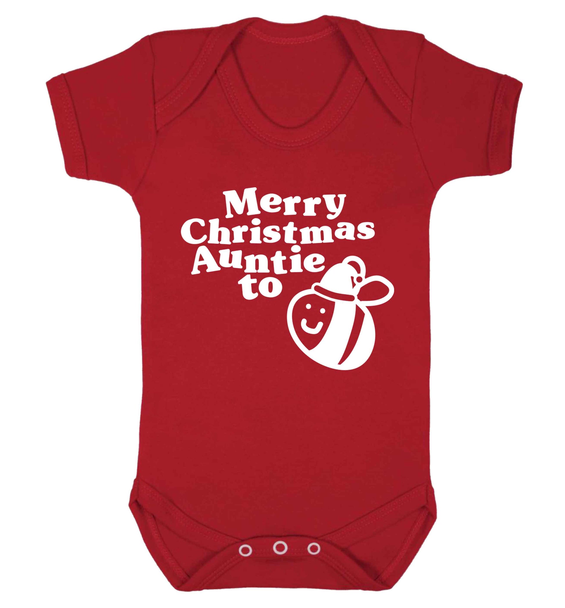 Merry Christmas auntie to be Baby Vest red 18-24 months