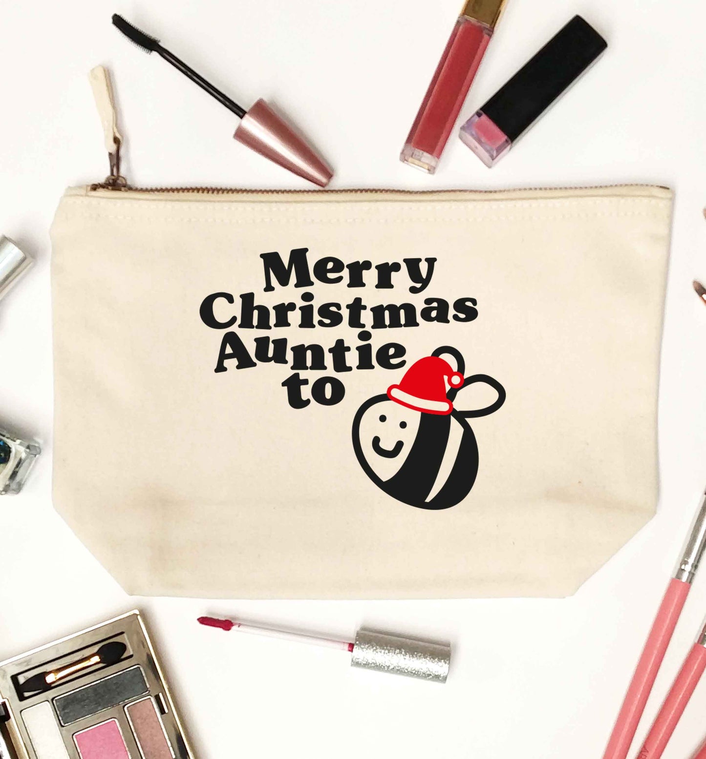 Merry Christmas auntie to be natural makeup bag