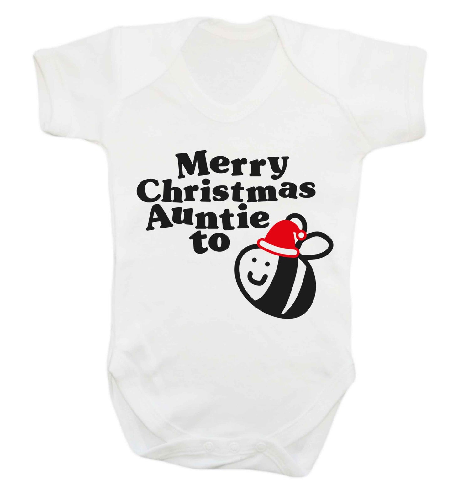Merry Christmas auntie to be Baby Vest white 18-24 months