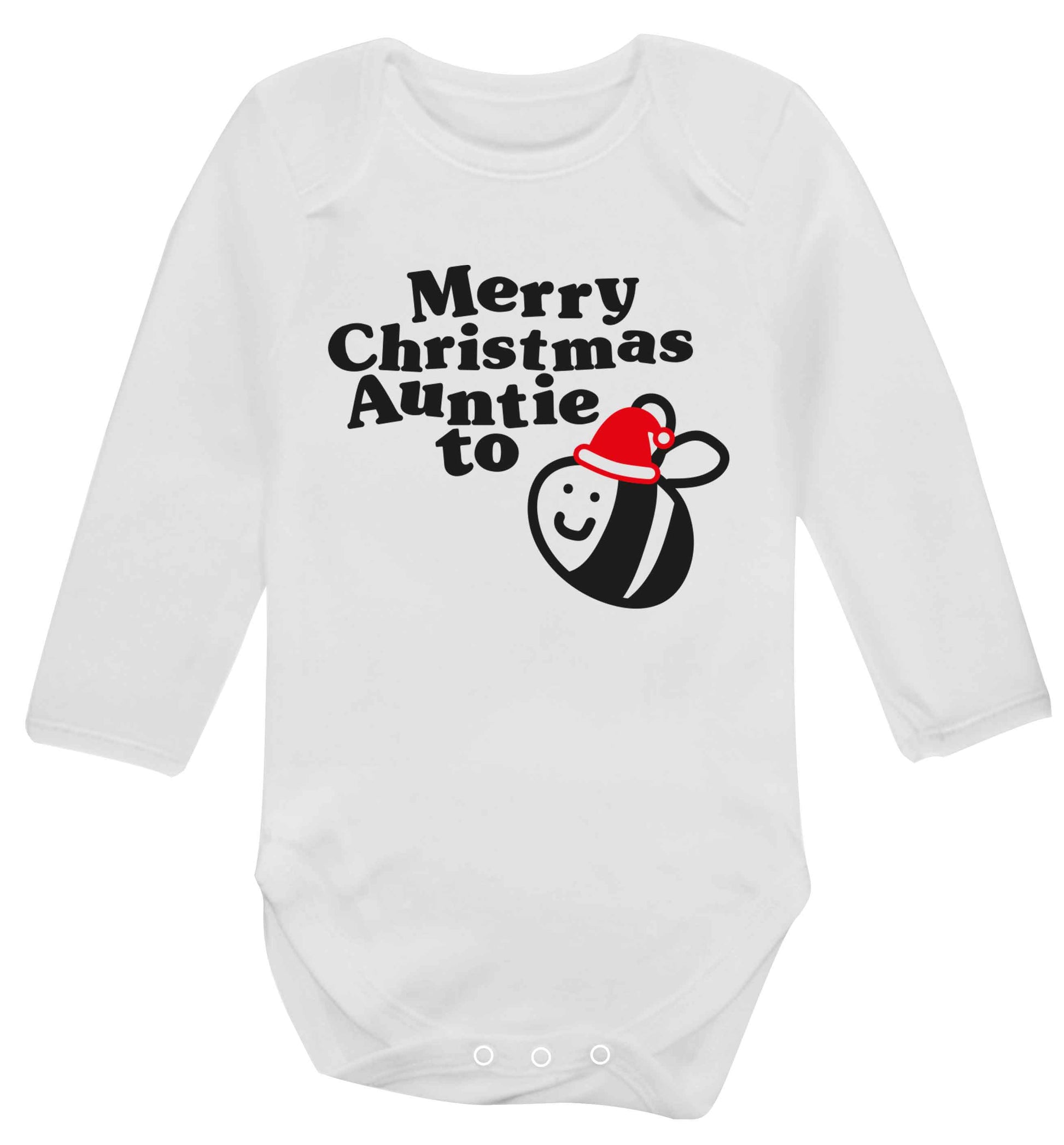 Merry Christmas auntie to be Baby Vest long sleeved white 6-12 months