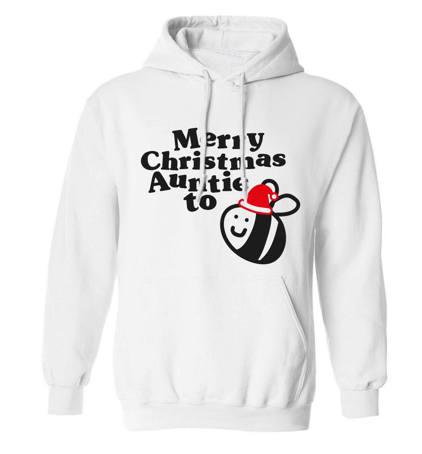 Merry Christmas auntie to be adults unisex white hoodie 2XL