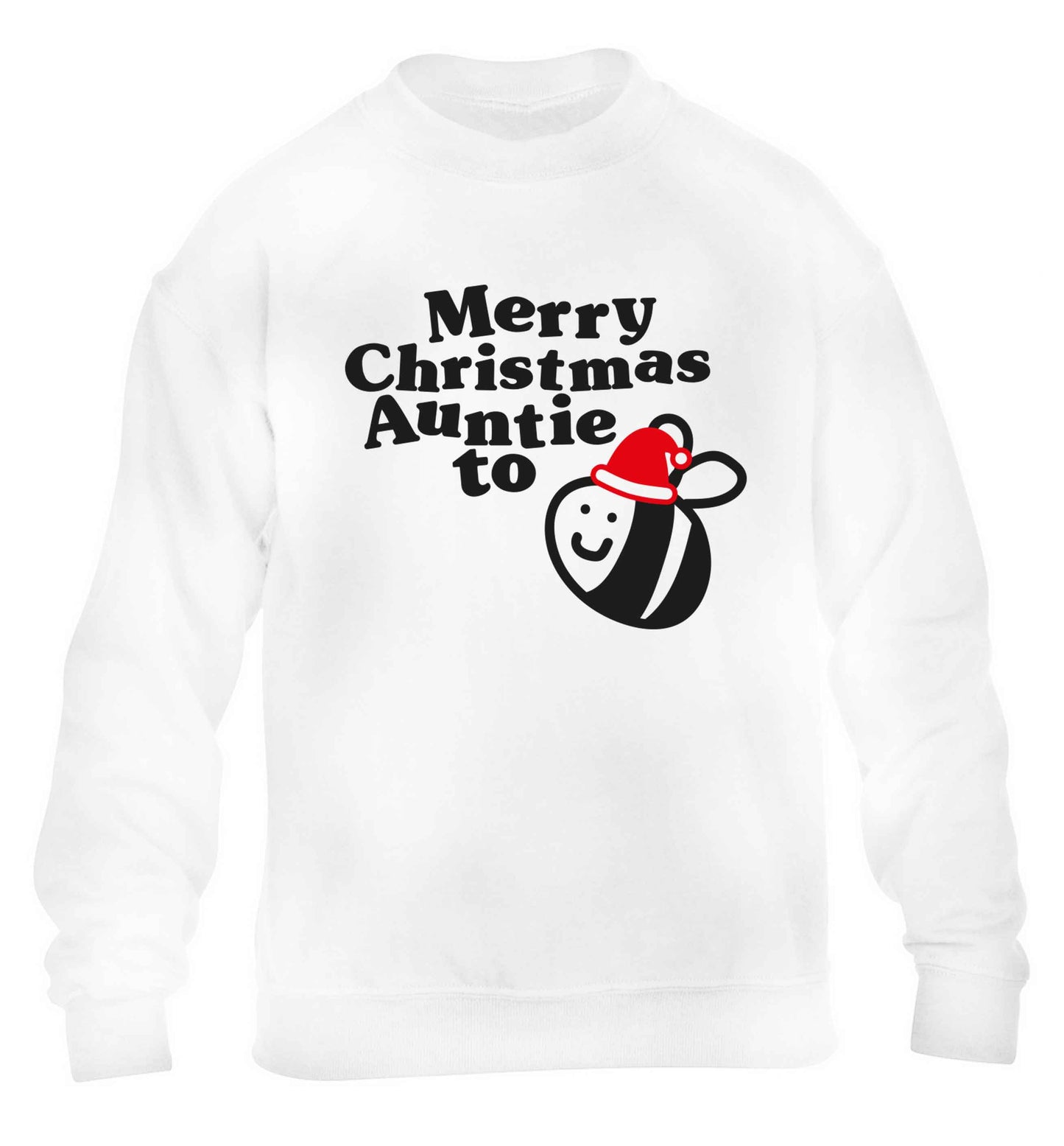Merry Christmas auntie to be children's white sweater 12-13 Years