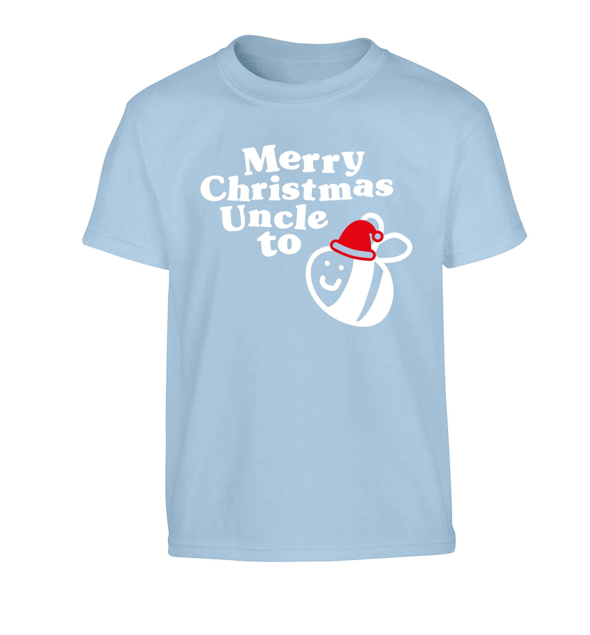 Merry Christmas uncle to be Children's light blue Tshirt 12-13 Years