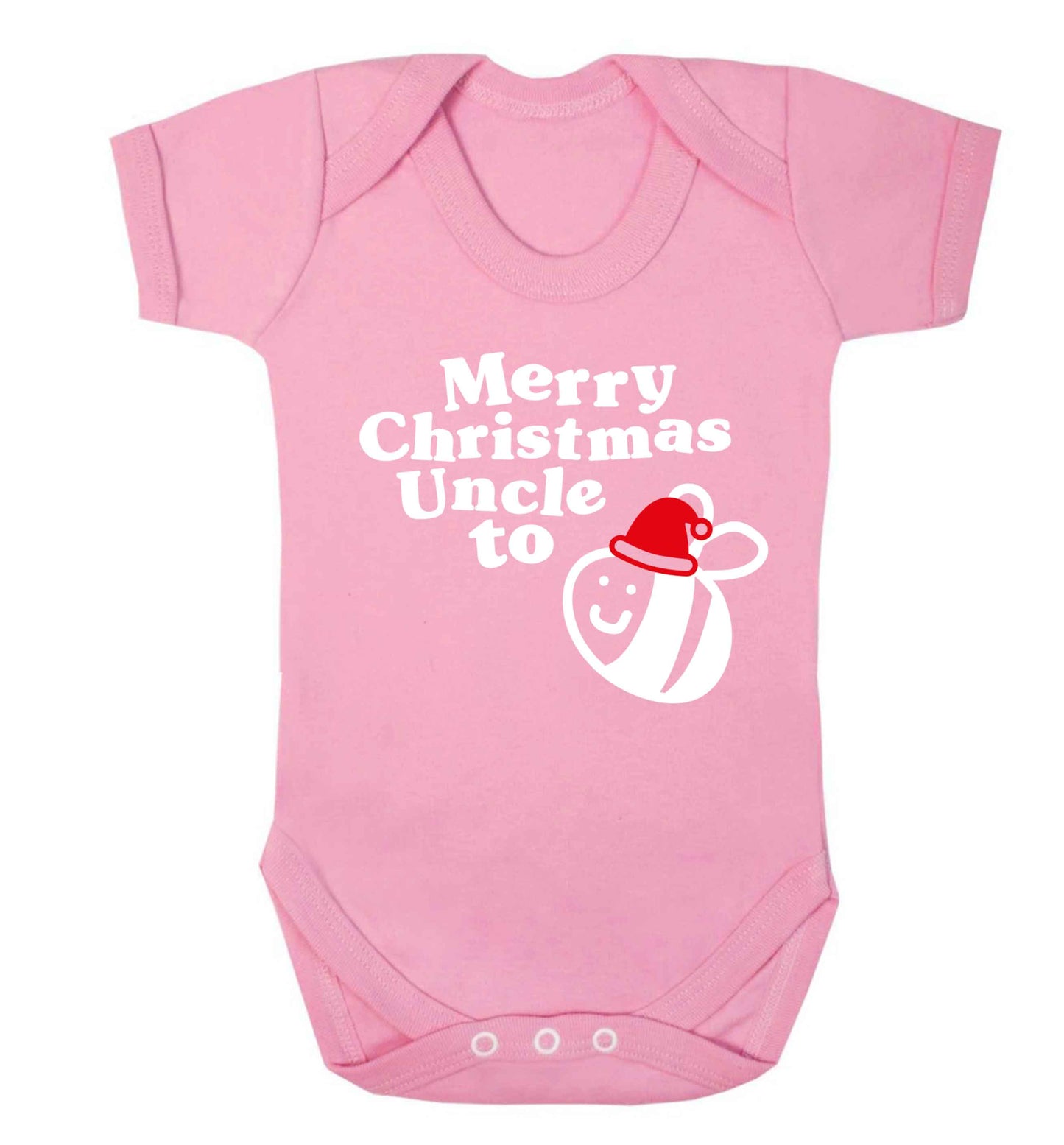 Merry Christmas uncle to be Baby Vest pale pink 18-24 months
