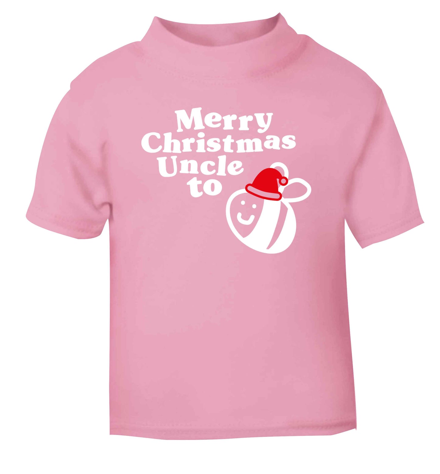 Merry Christmas uncle to be light pink Baby Toddler Tshirt 2 Years