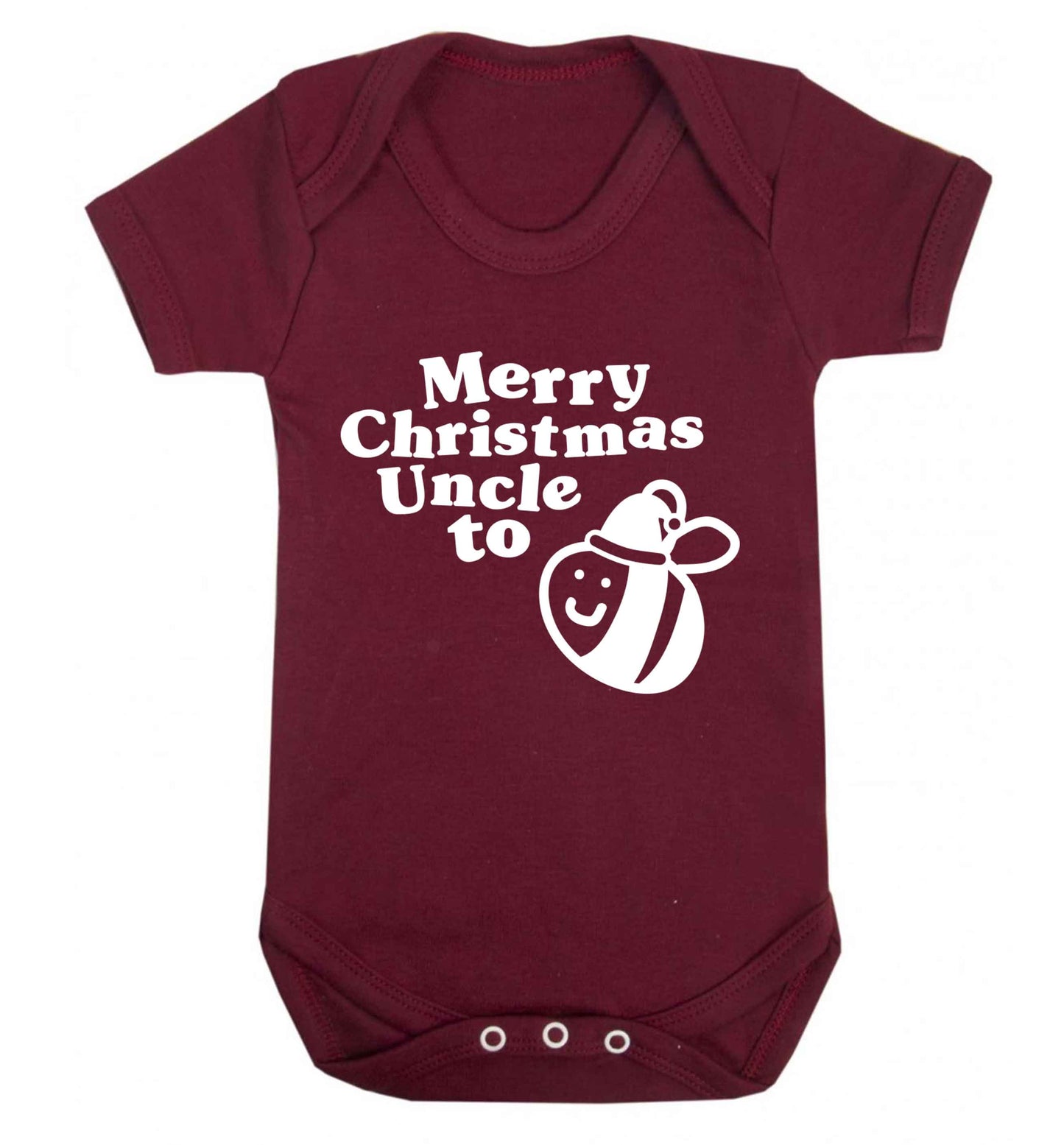 Merry Christmas uncle to be Baby Vest maroon 18-24 months
