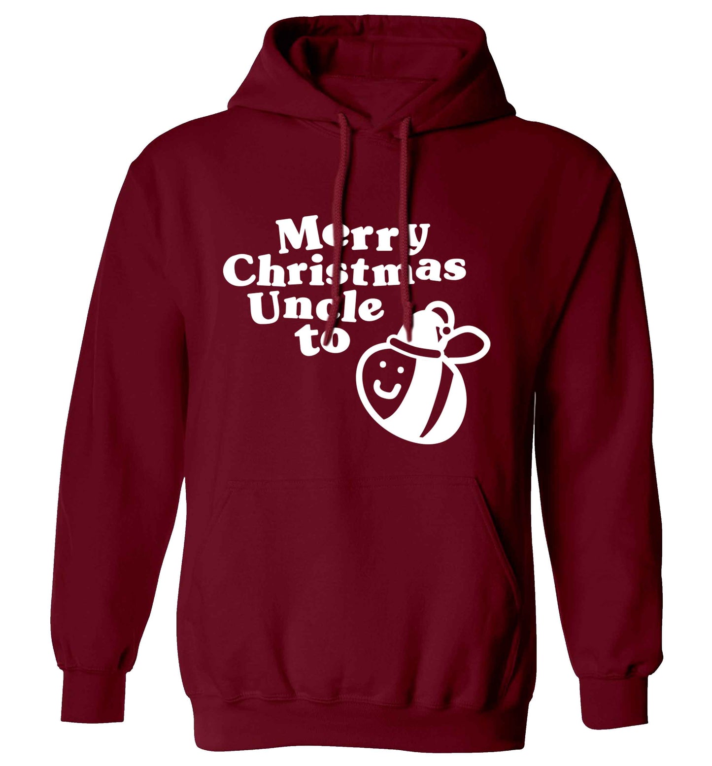 Merry Christmas uncle to be adults unisex maroon hoodie 2XL