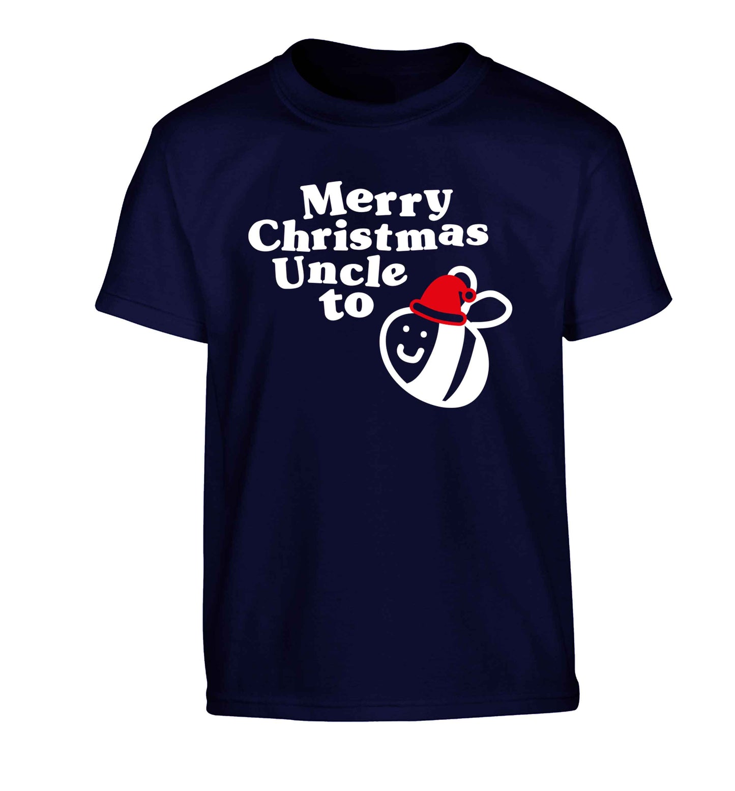 Merry Christmas uncle to be Children's navy Tshirt 12-13 Years